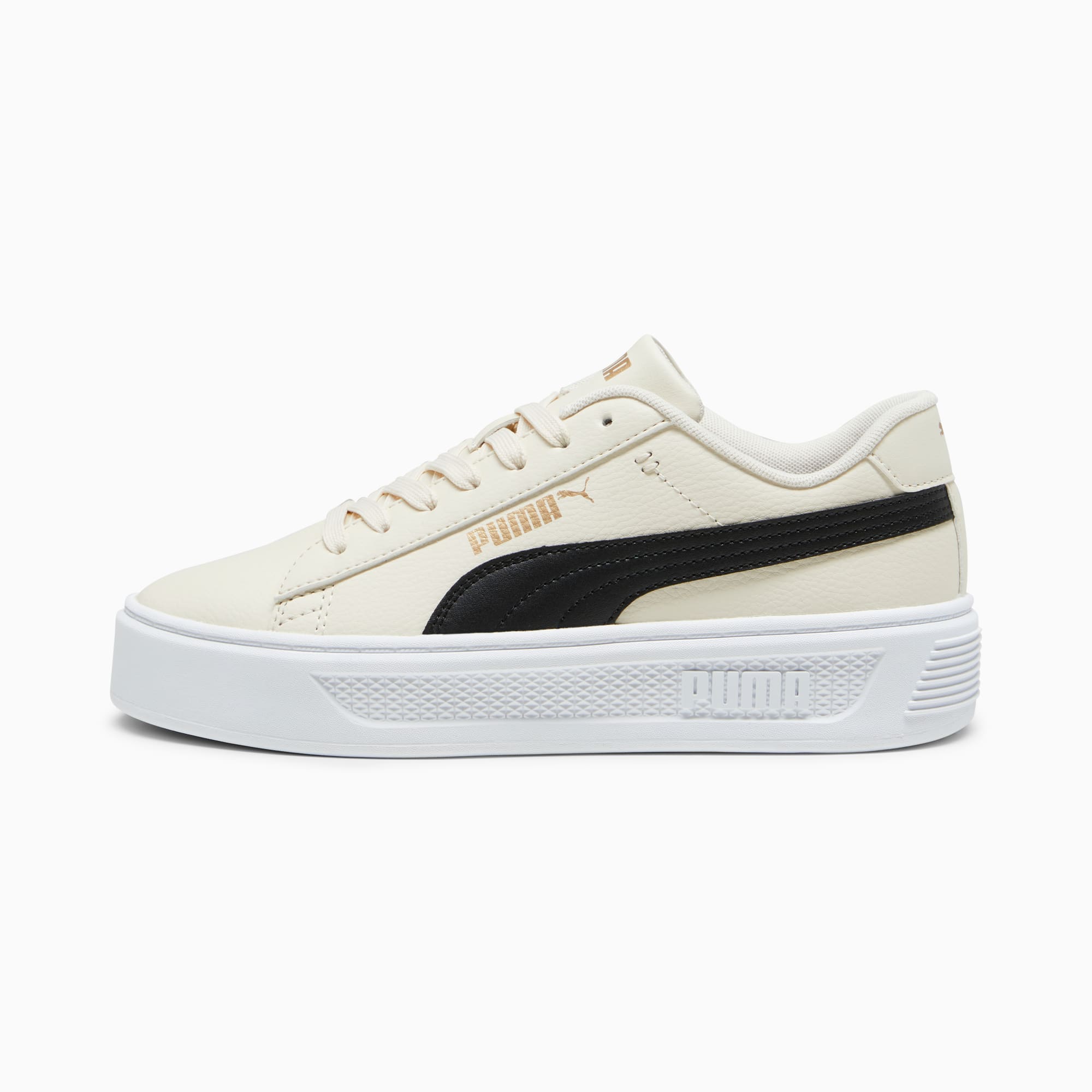 Puma Smash Platform V3 Women s Sneakers Alpine Snow Black Gold 9