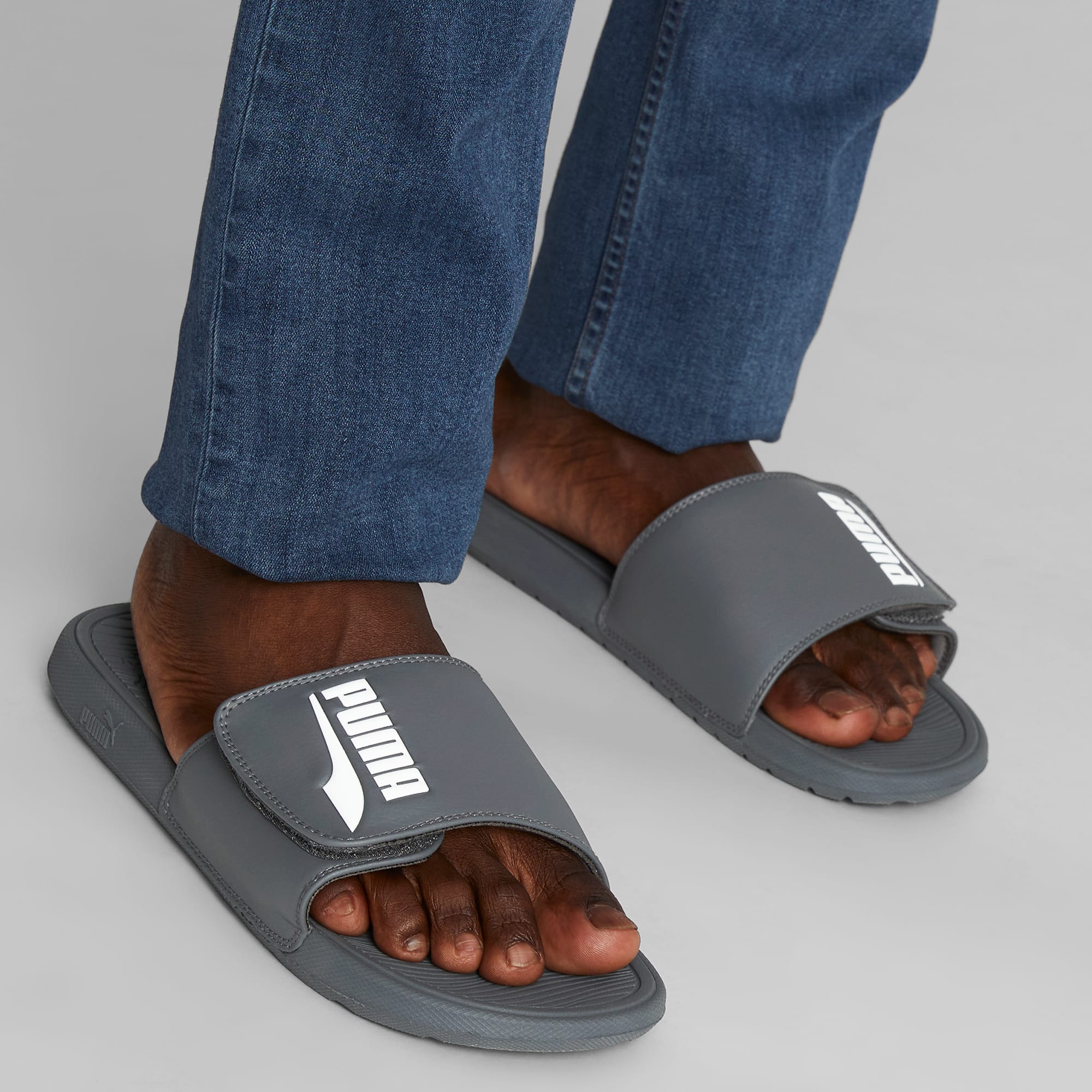 Puma fur slide gris sale