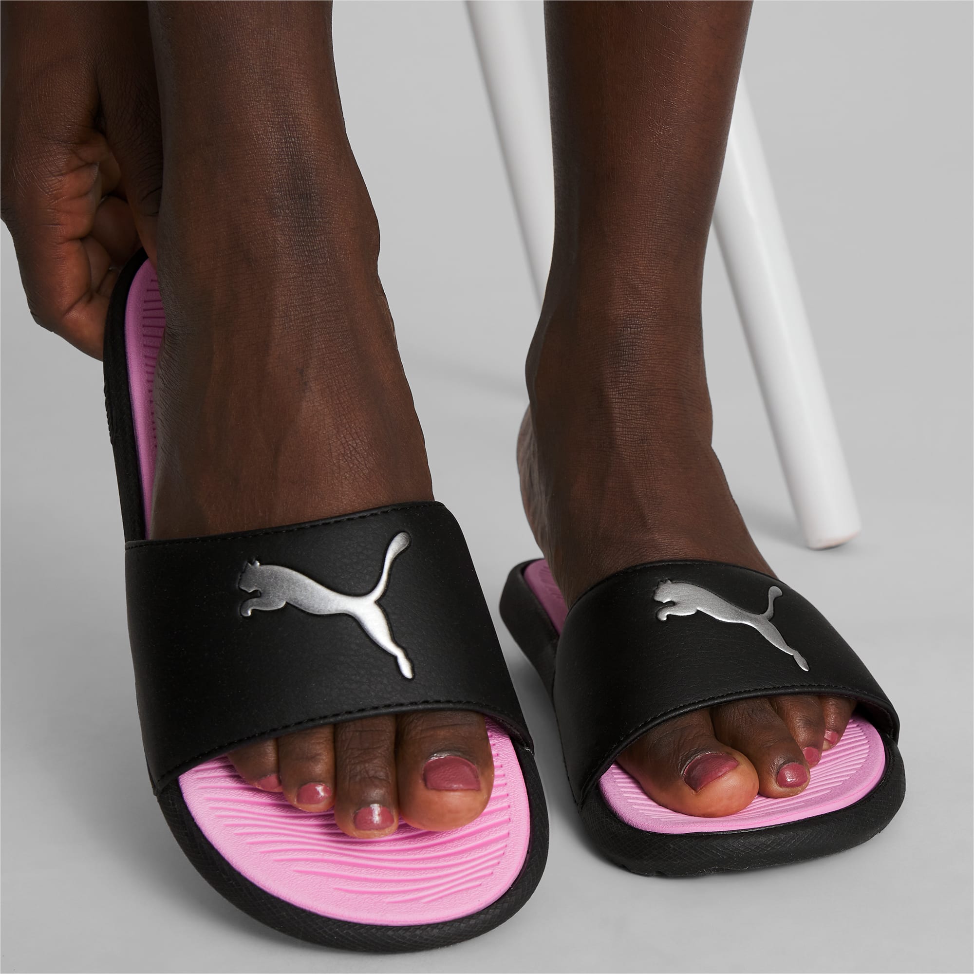 Pink puma slides discount
