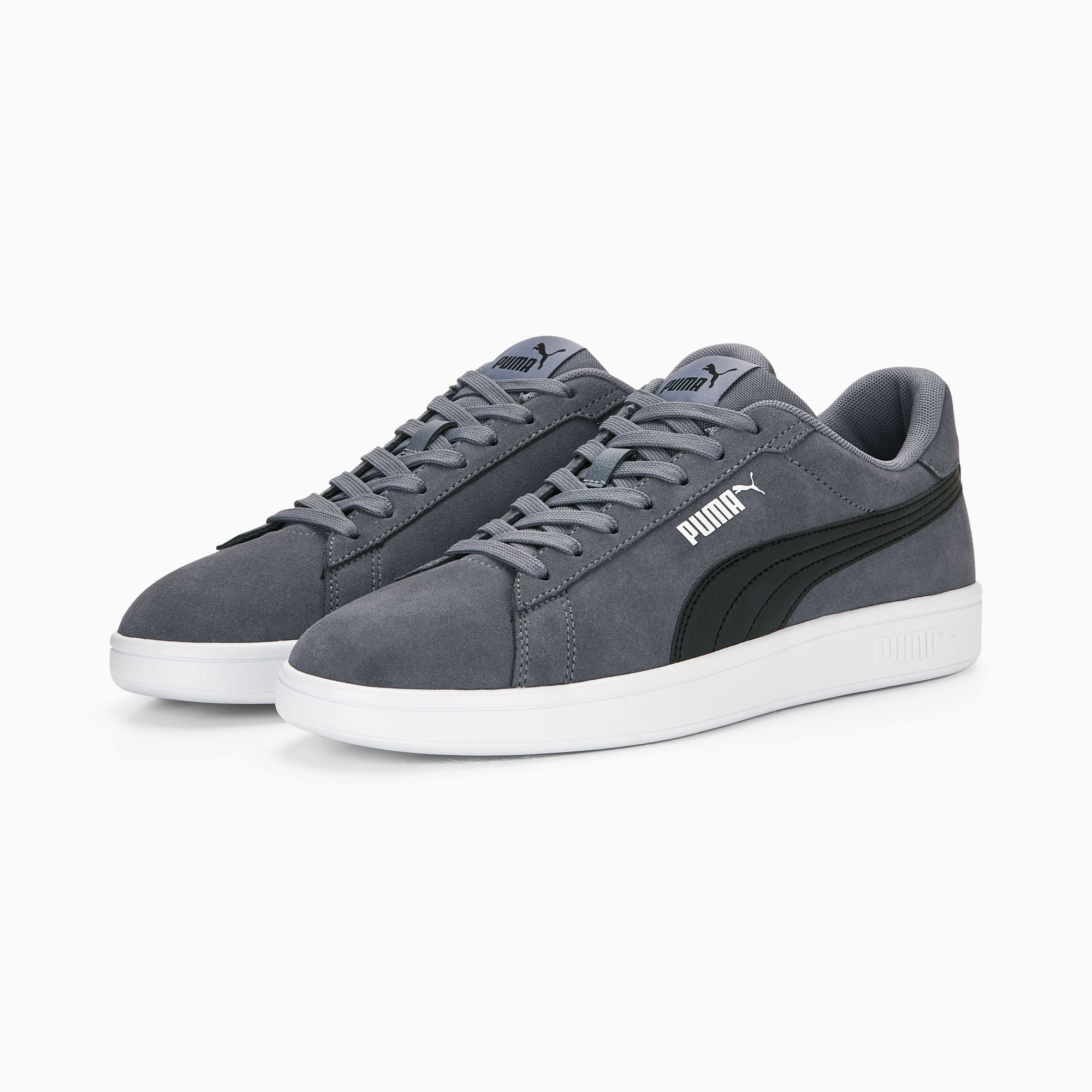 Smash 3.0 Sneakers, Gray Tile-PUMA Black-PUMA White, large
