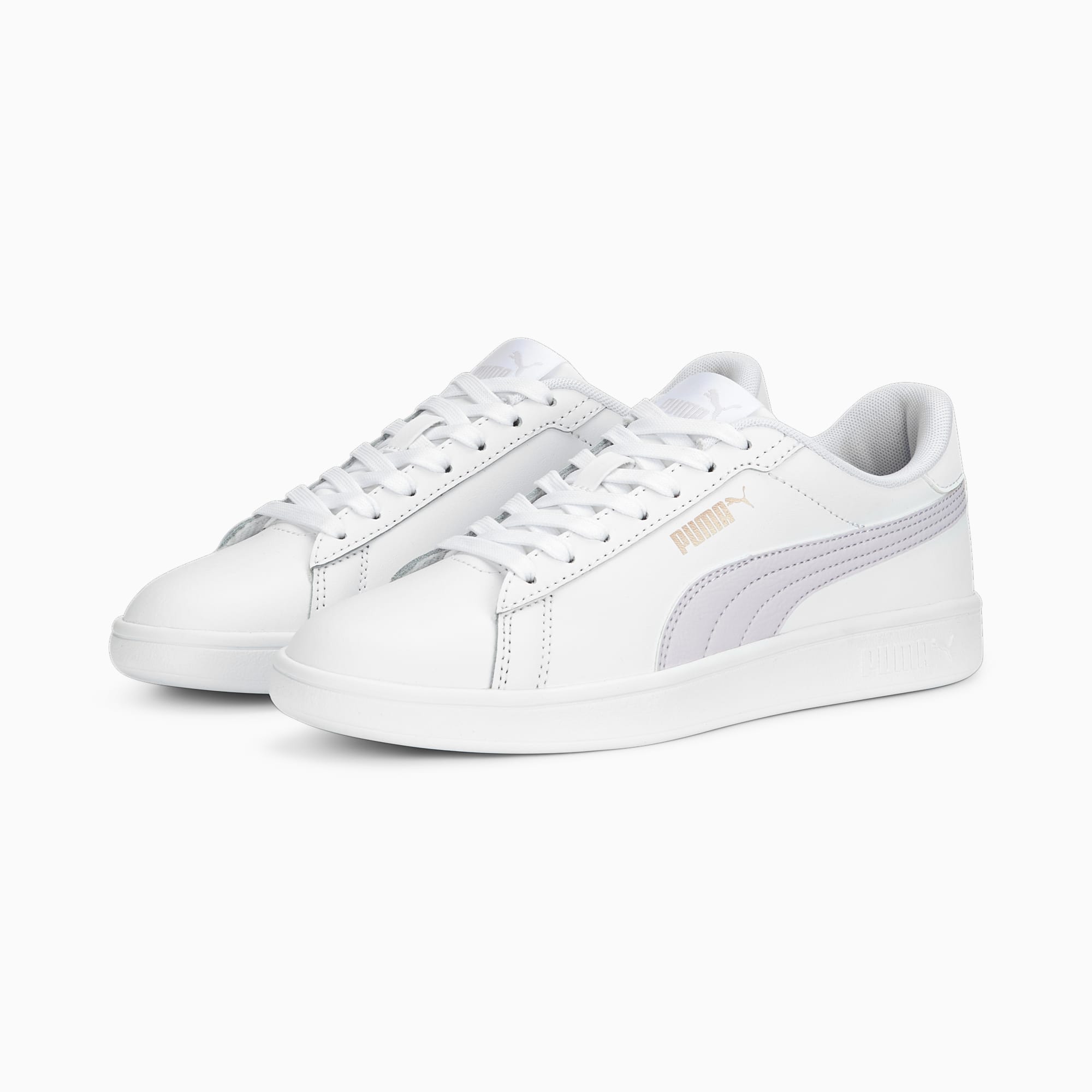 Smash 3.0 L Sneakers, PUMA White-Spring Lavender-Rose Gold, large