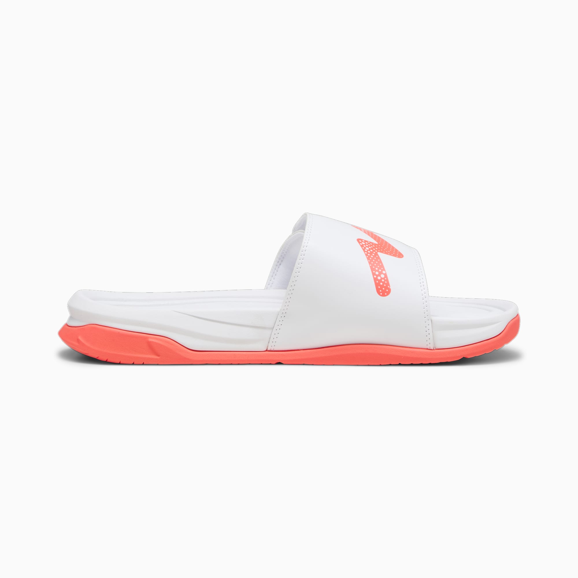 White and cheap clear puma slides