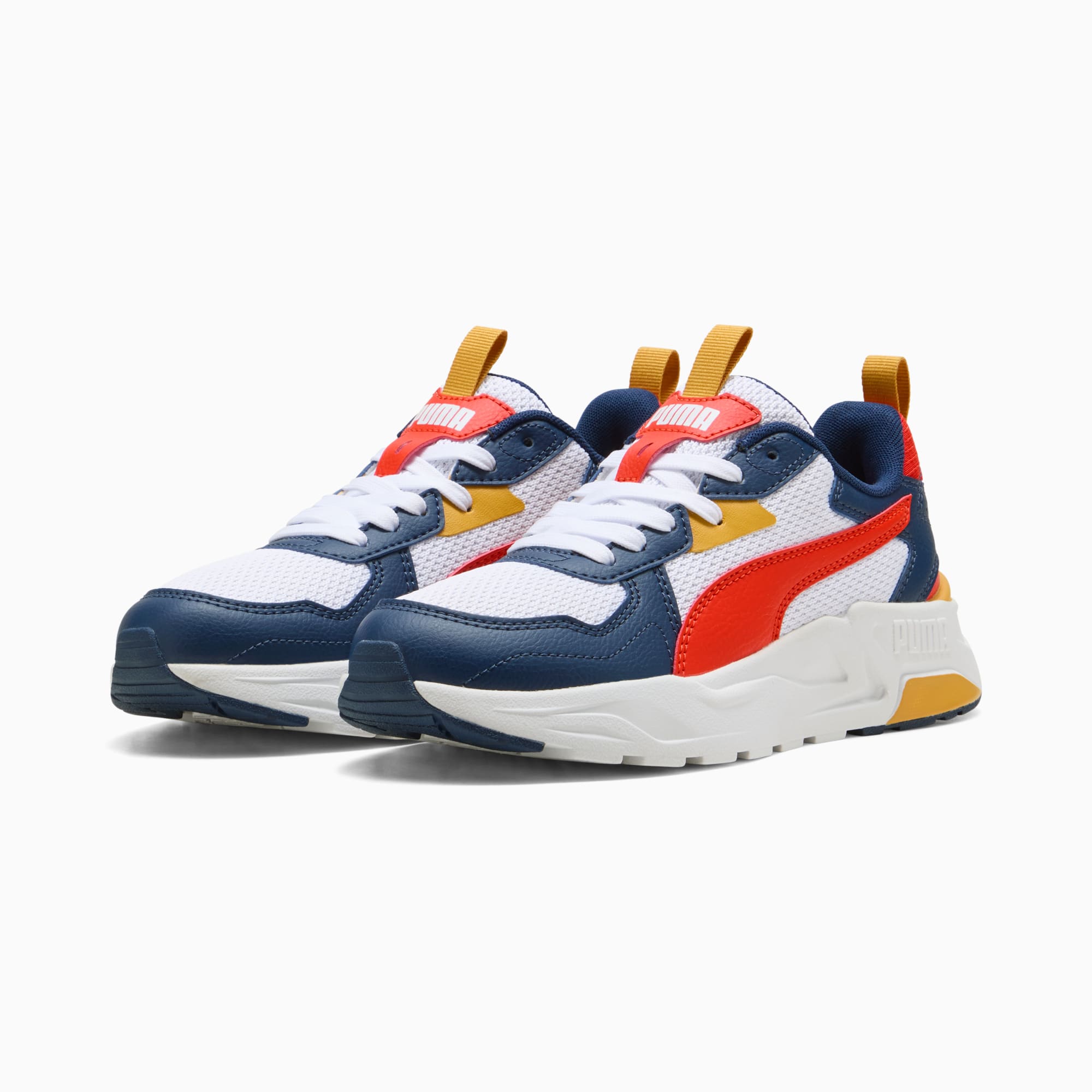 Trinity Lite Sneakers Youth, PUMA White-Fierce Red-Persian Blue, large