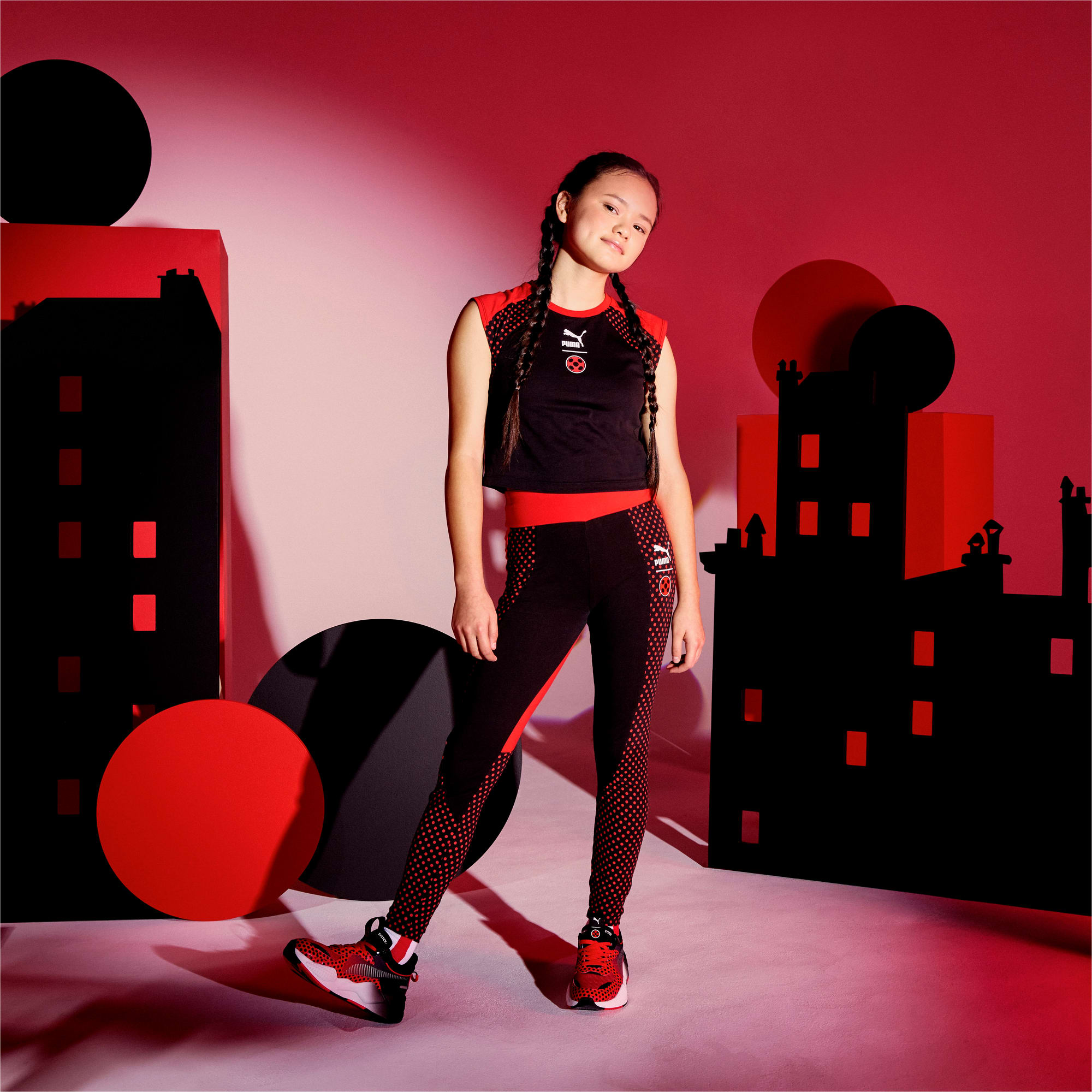 Miraculous Womens & Bike Shorts Red/Black (Sports Bra Short Set) Ladybug  X-Large 