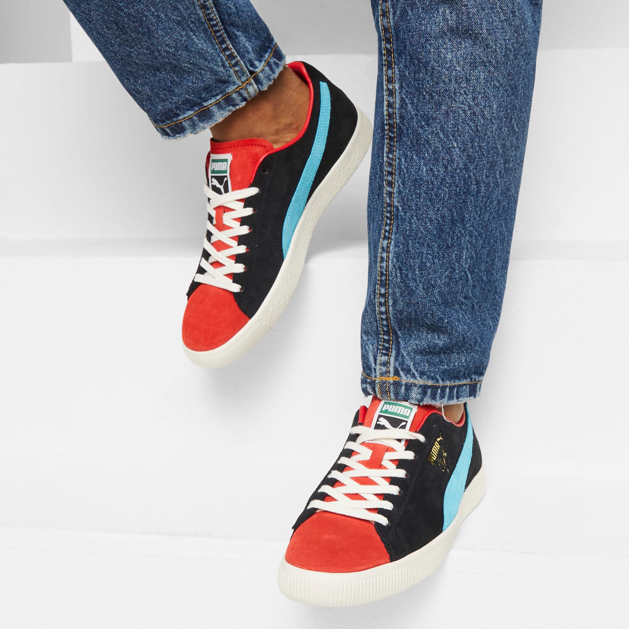 Puma clyde shoes red discount