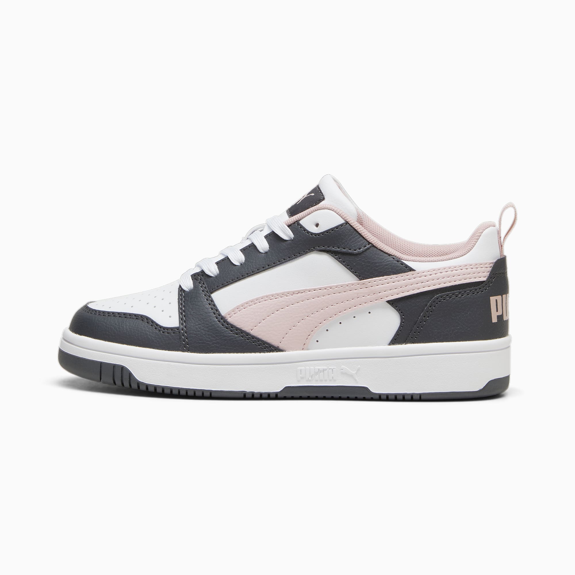 Rebound V6 Low Sneakers, Strong Gray-Mauve Mist-PUMA White, large