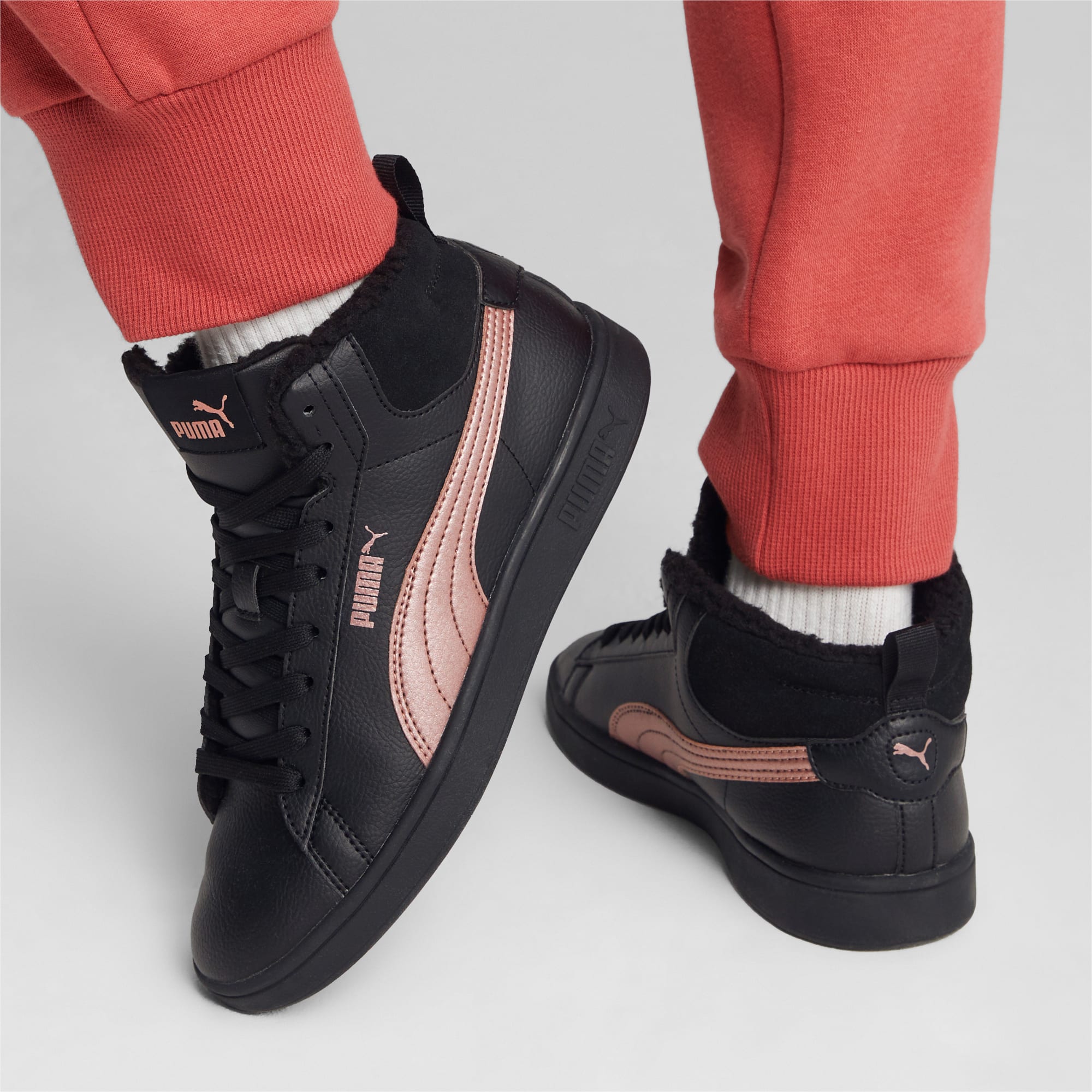 Smash 3.0 Mid WTR Sneakers, PUMA Black-Rose Gold, large