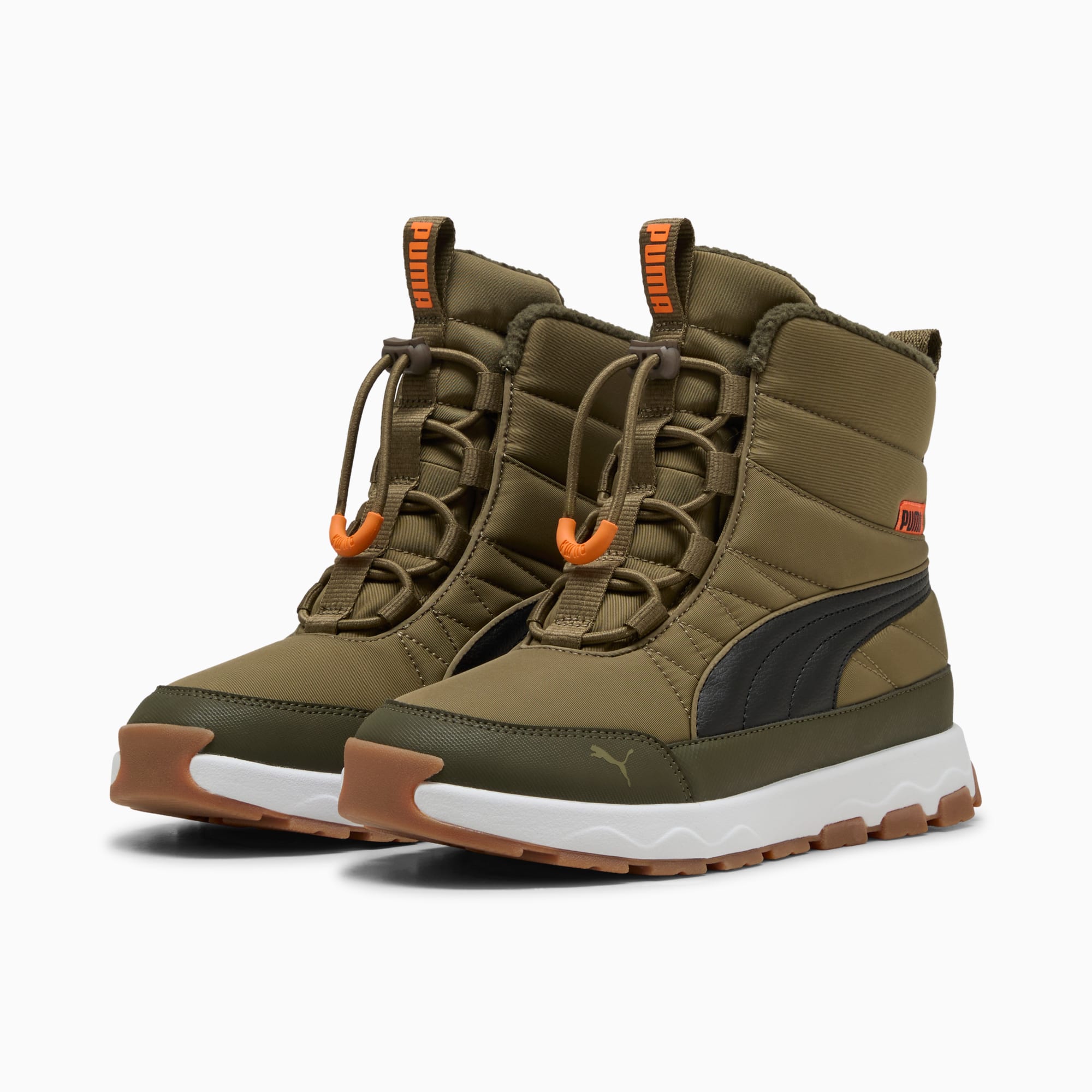 PUMA Evolve Stiefel Teenager, PUMA Olive-PUMA Black-Orange Glo, large