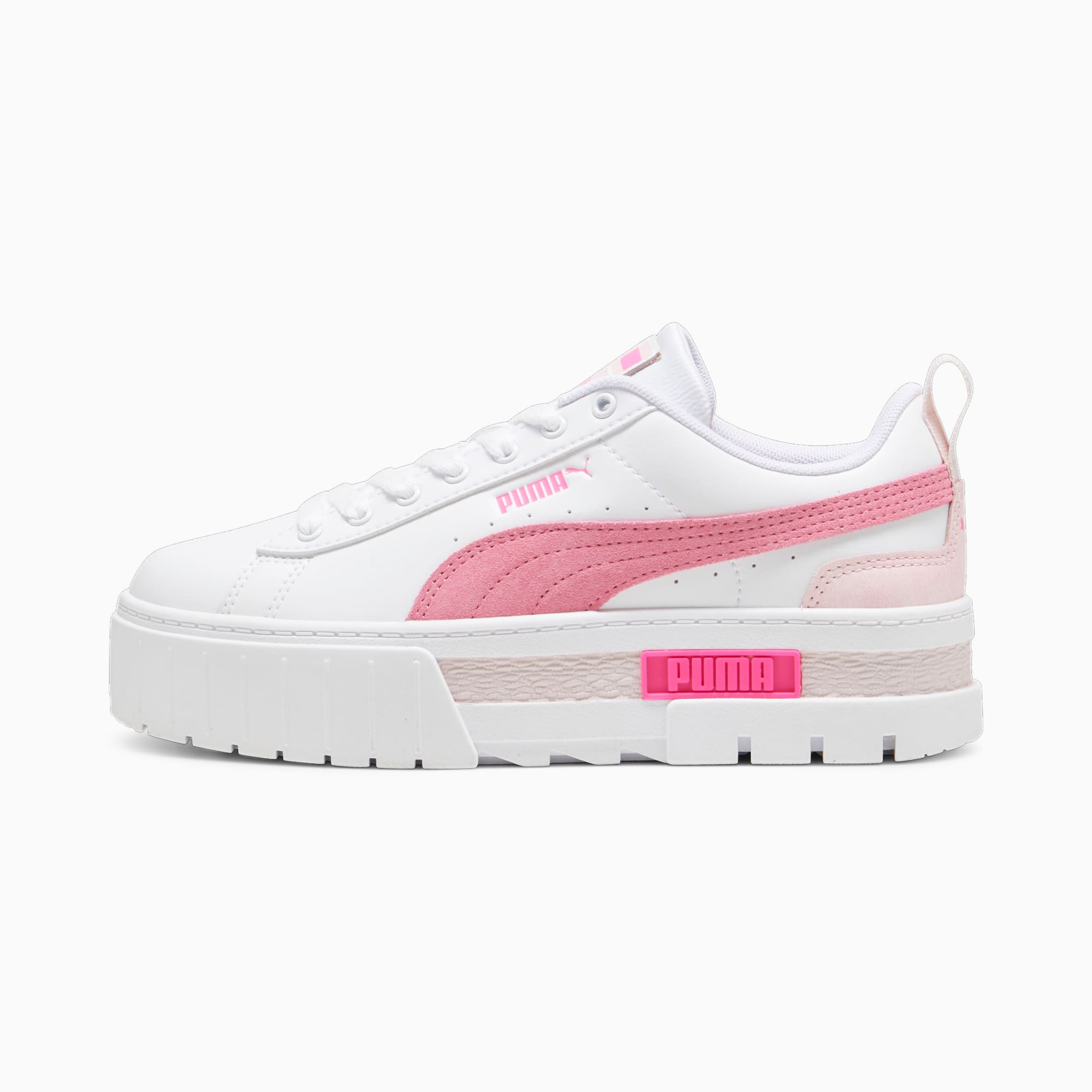 Puma pink cheap white sneakers