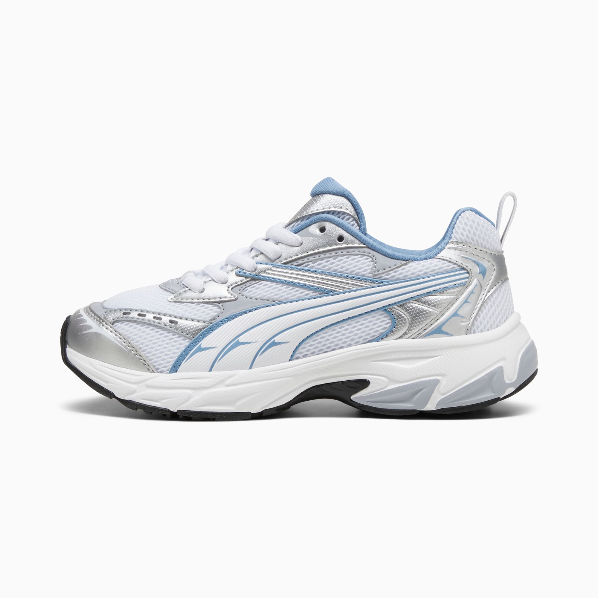 PUMA Morphic Big Sneakers White Zen Blue Silver Size 6 Kids