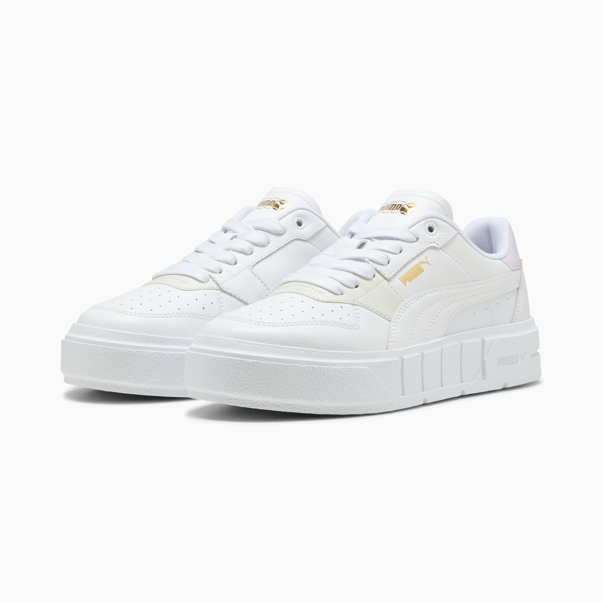 PUMA Cali Court Leather Sneakers Damen, PUMA White-Lilac Frost, large
