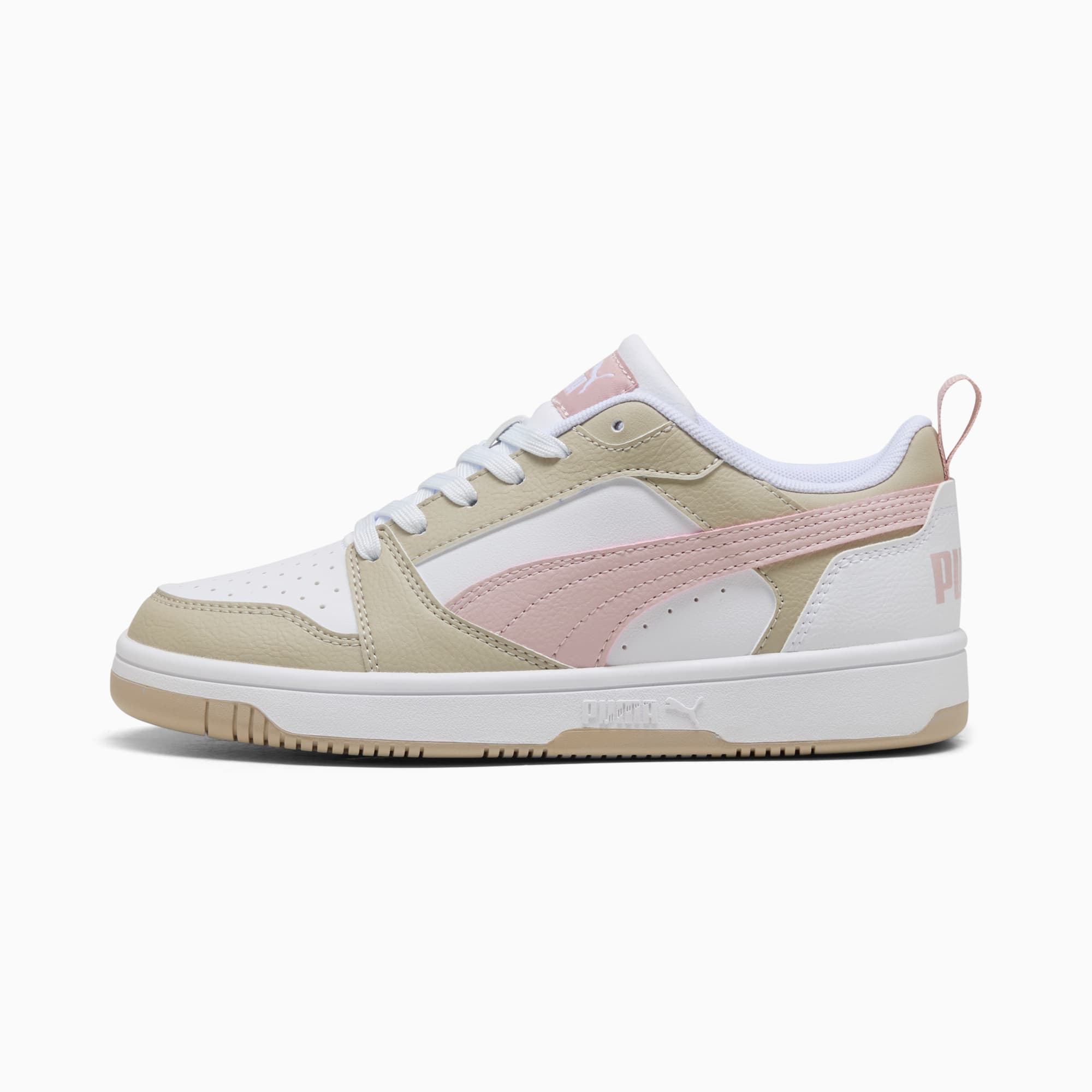 Rebound V6 Low Sneakers Youth, PUMA White-Mauve Mist-Desert Dust, large