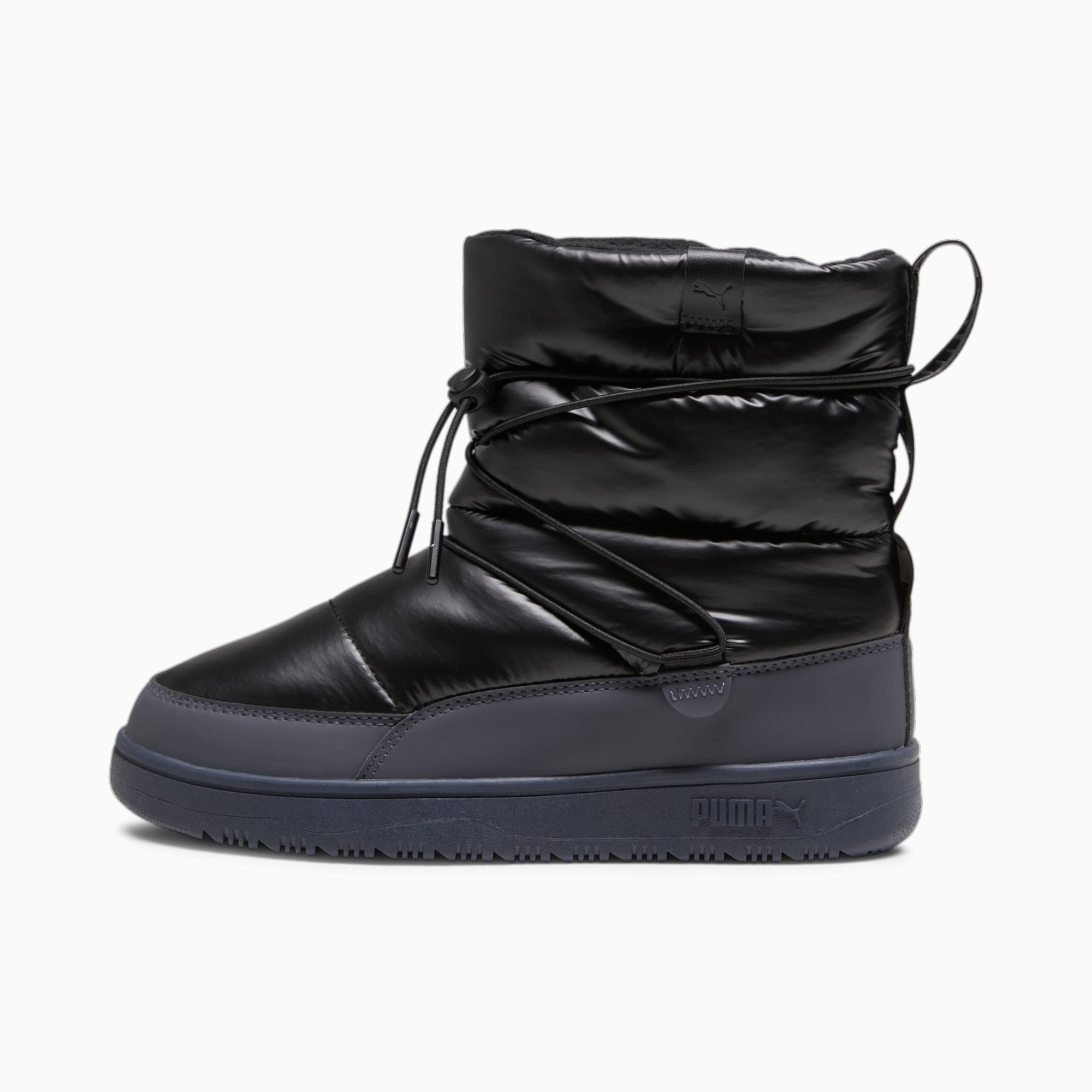 Patent leather snow boots