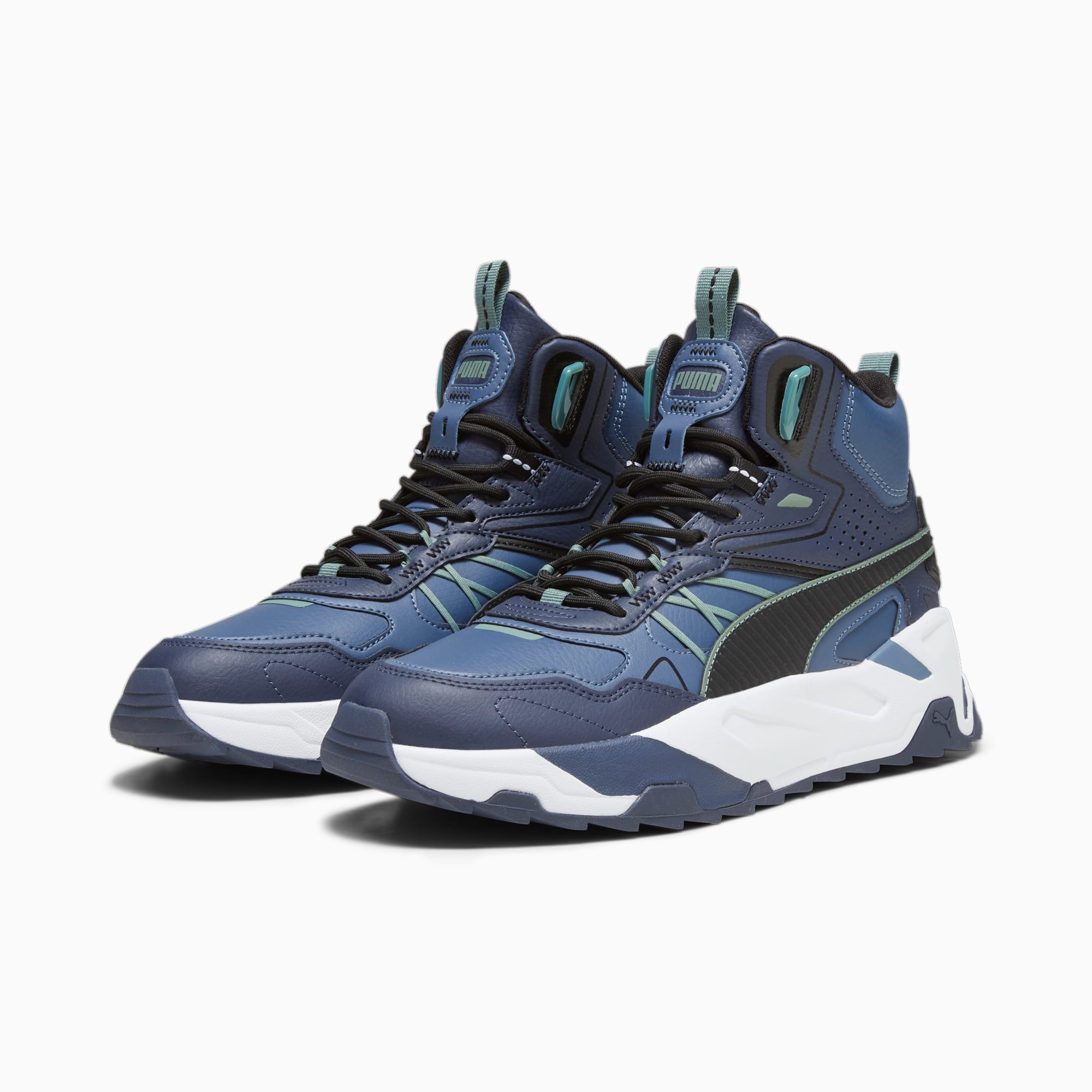 Puma mid evo leather navy blue sneakers hot sale