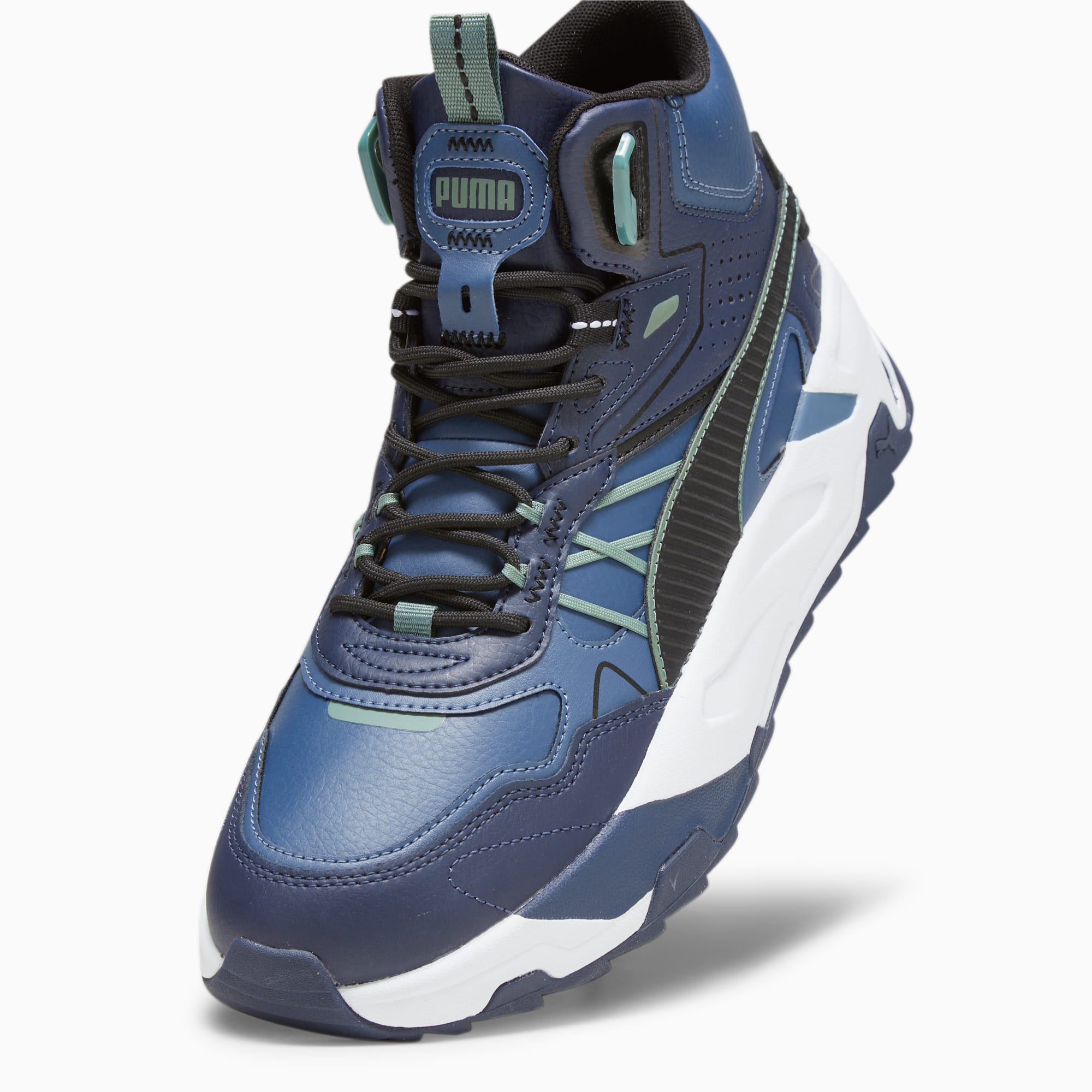 Puma mid evo leather navy hot sale blue sneakers