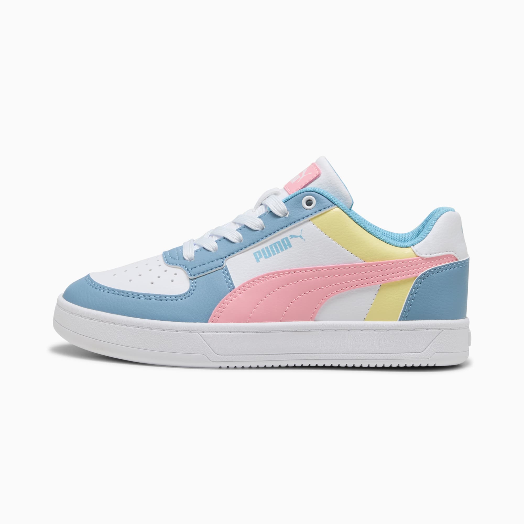 PUMA Caven 2.0 Block Youth Sneakers, PUMA White-Pinkscape-Cool Blue, large