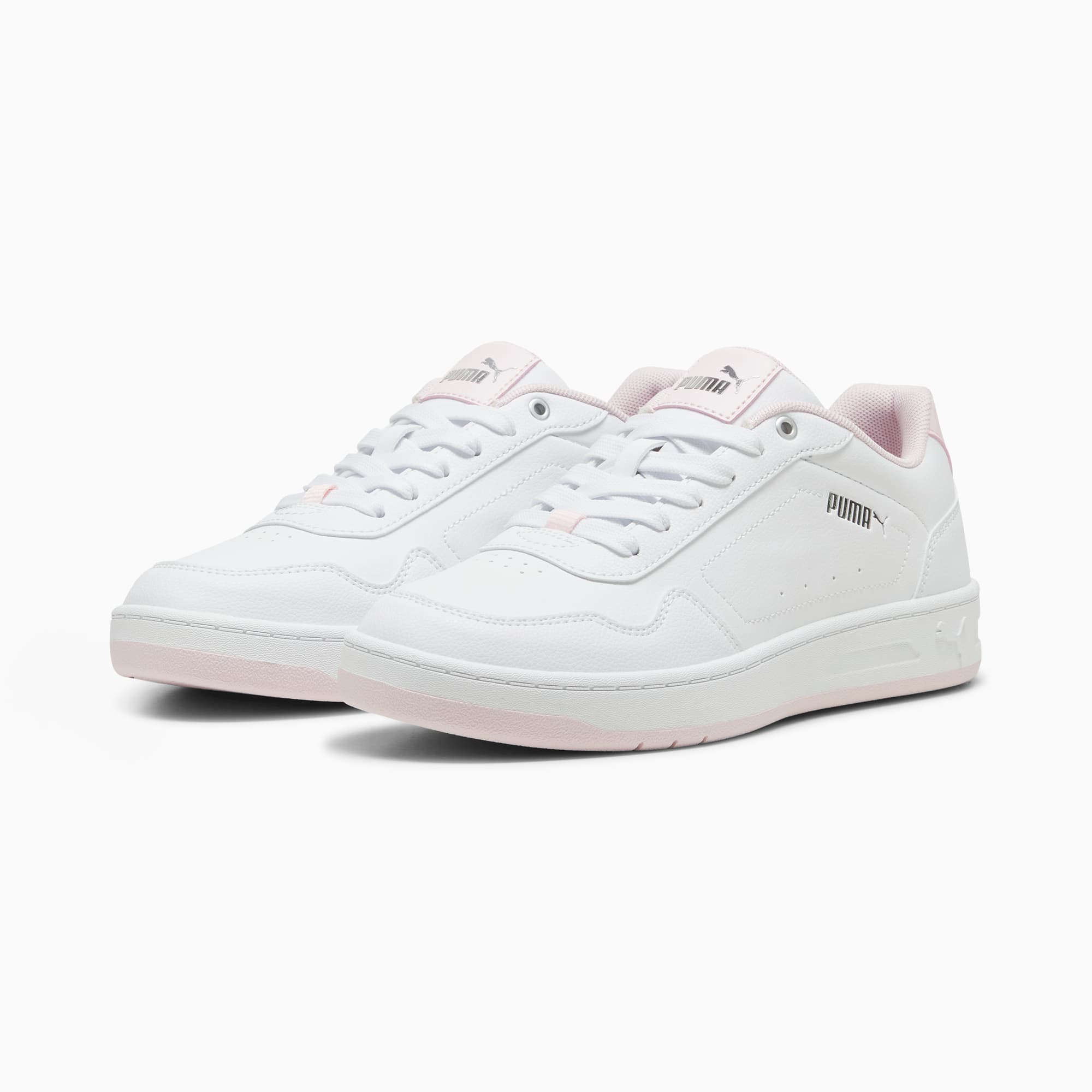 Court Classy Sneakers, PUMA White-Whisp Of Pink-Puma Silver, large