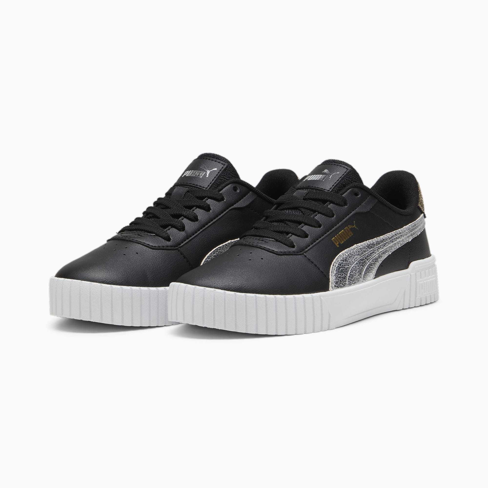 Carina 2.0 Metallic Shine Women s Sneakers PUMA Black PUMA Silver PUMA Gold PUMA Shoes PUMA