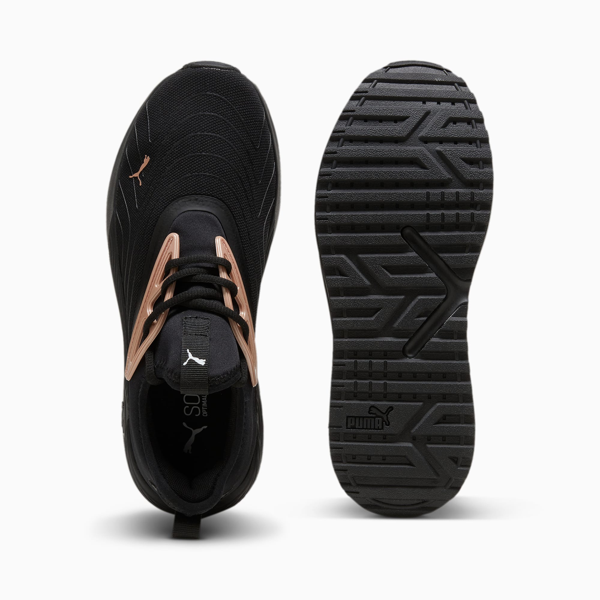Puma black and rose gold trainers store