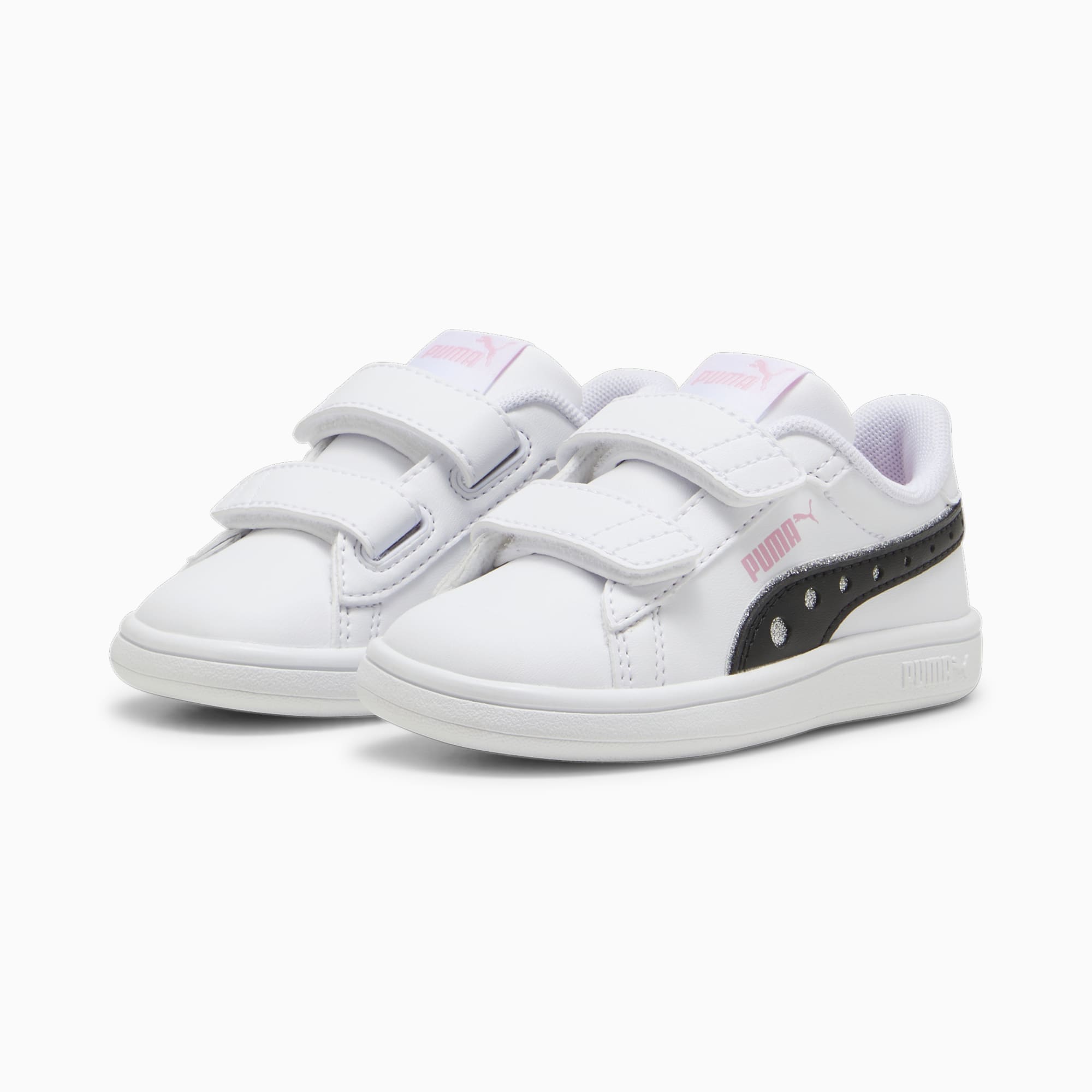 PUMA Smash 3.0 Dance Party sneakers voor baby's en peuters, PUMA White-PUMA Black-Pink Lilac, large