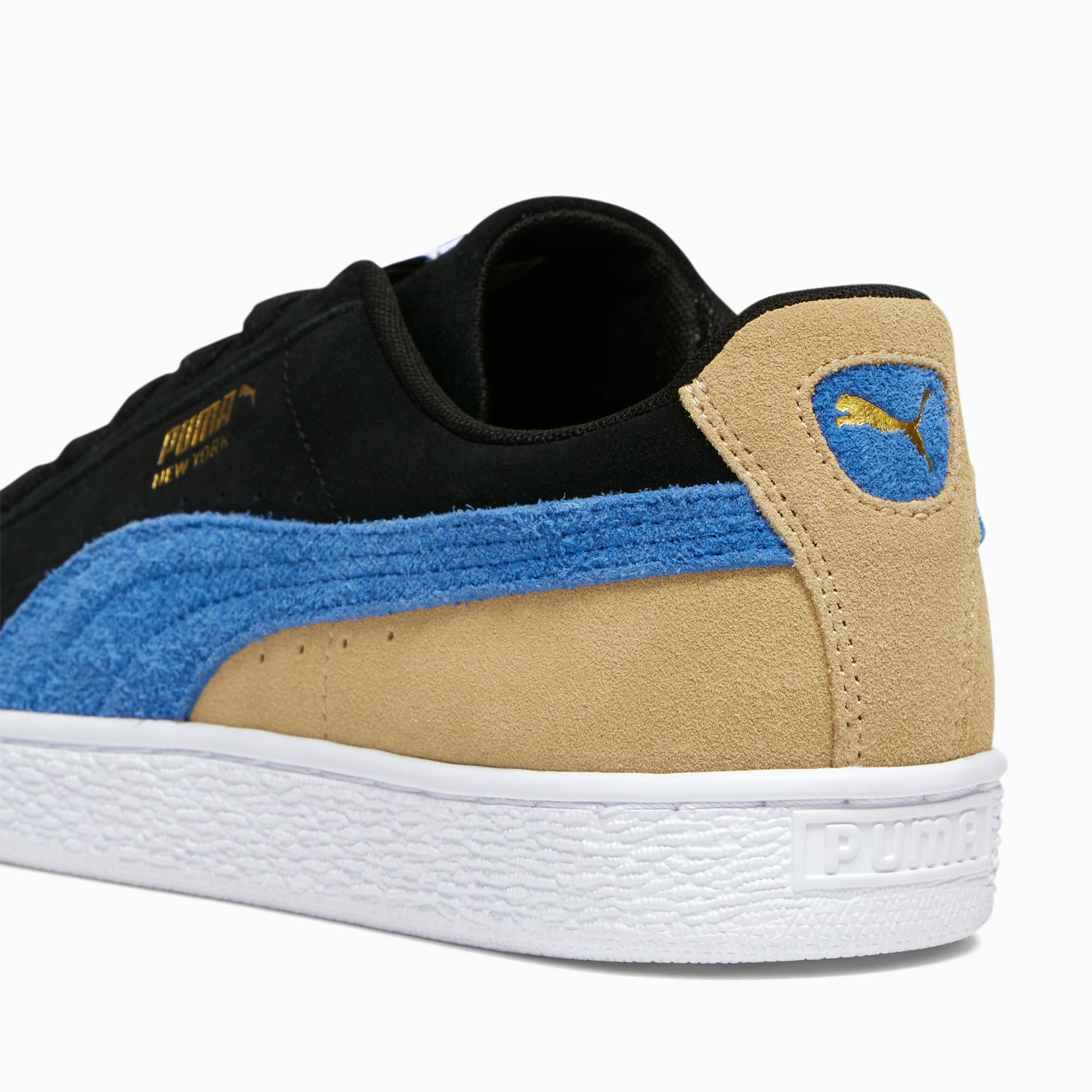 Puma Suede NYC Men's Sneakers, Black/Racing Blue/Sand Dune, 9