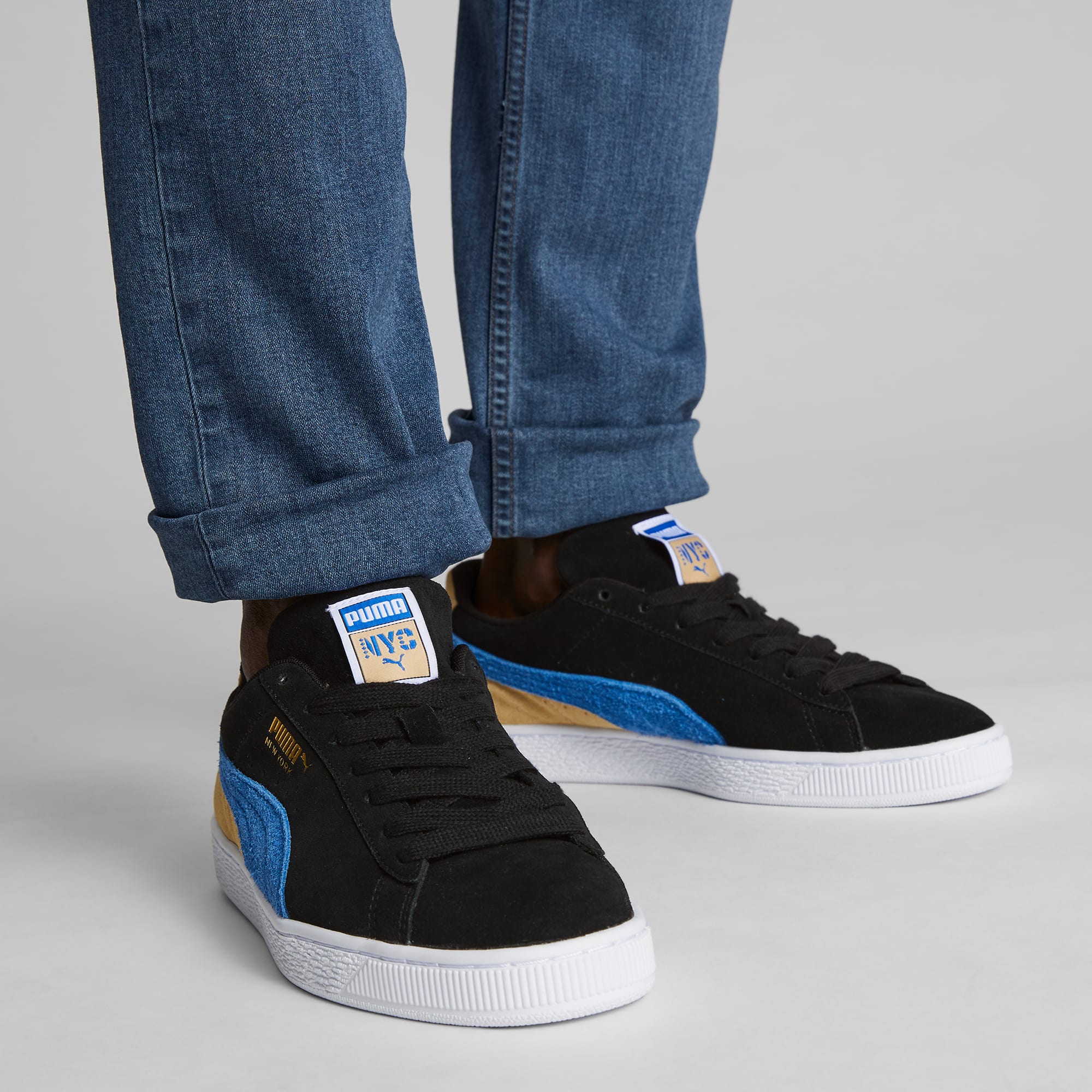 Blue puma suede shoes hot sale