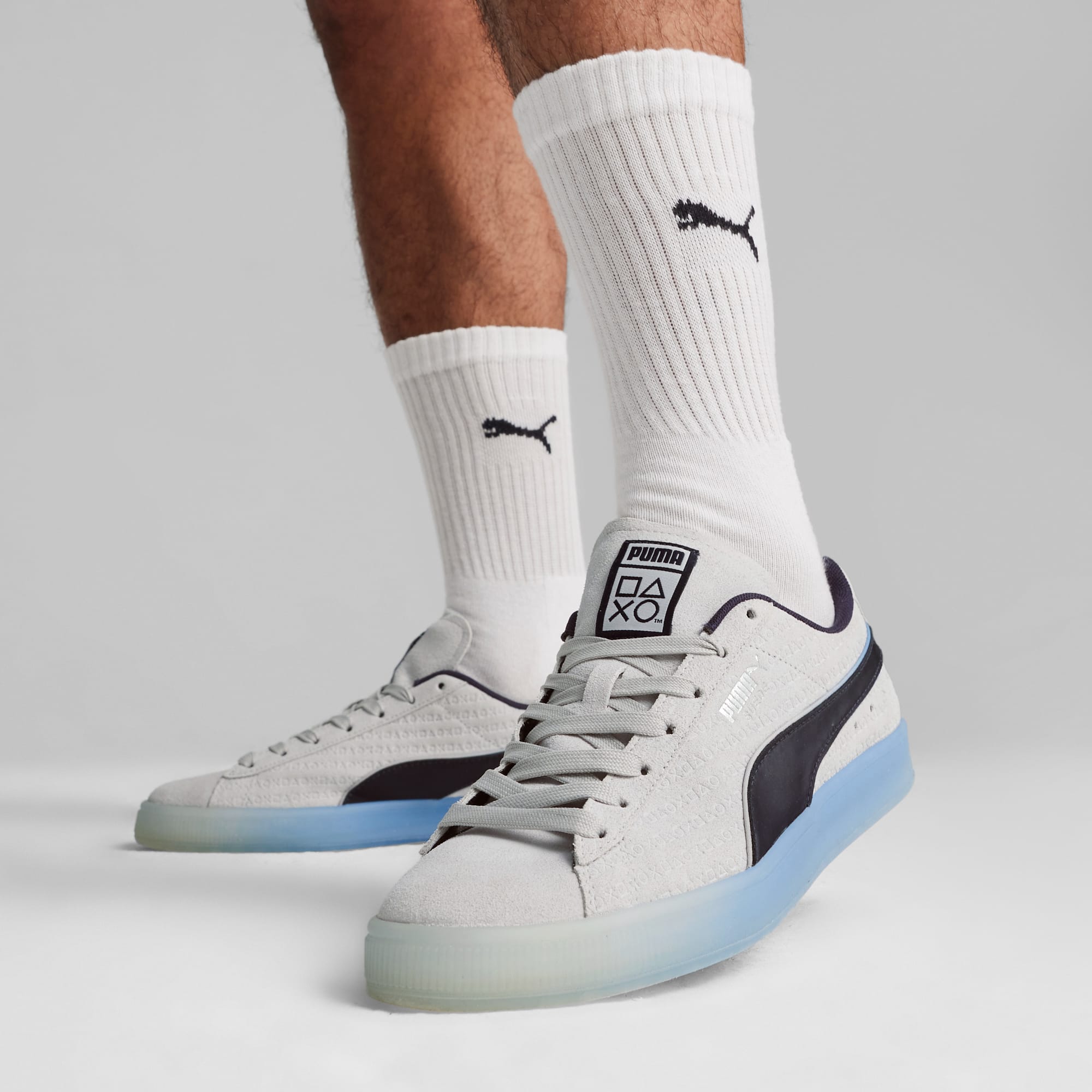 Puma grey suede sneakers hot sale