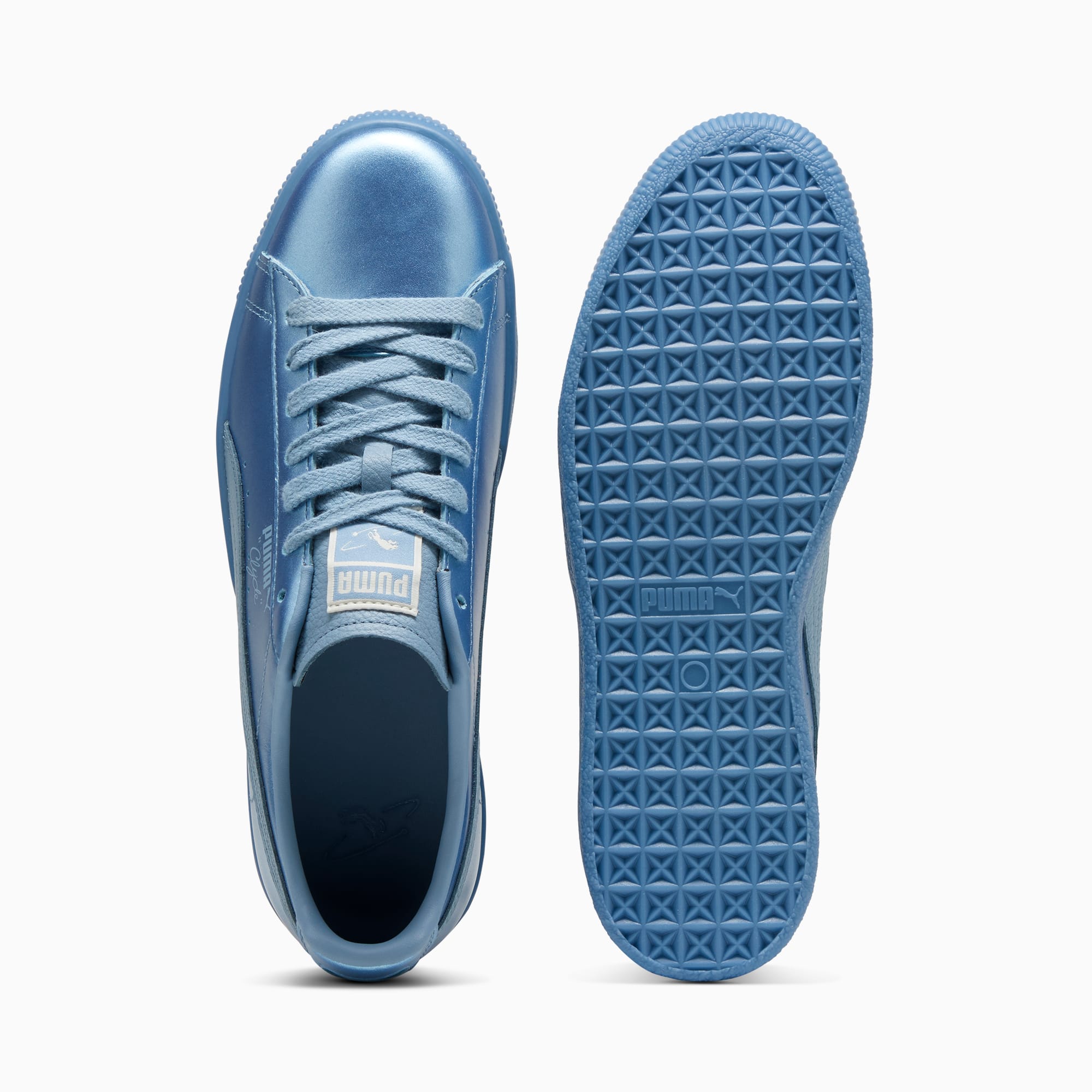 Puma Mens Clyde 3024 Lace Up Sneakers Blue 6 Casual