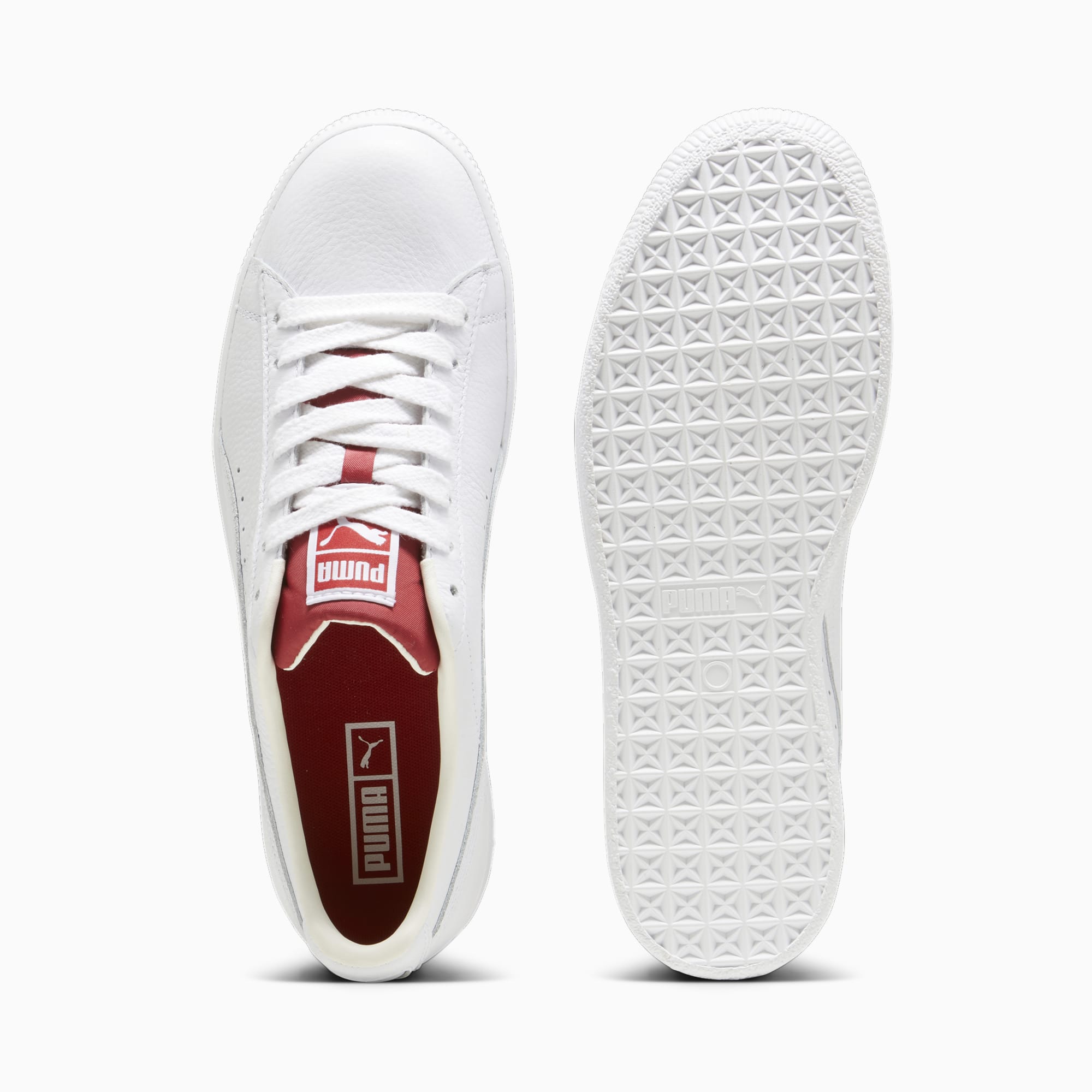 Puma clyde shoes red top