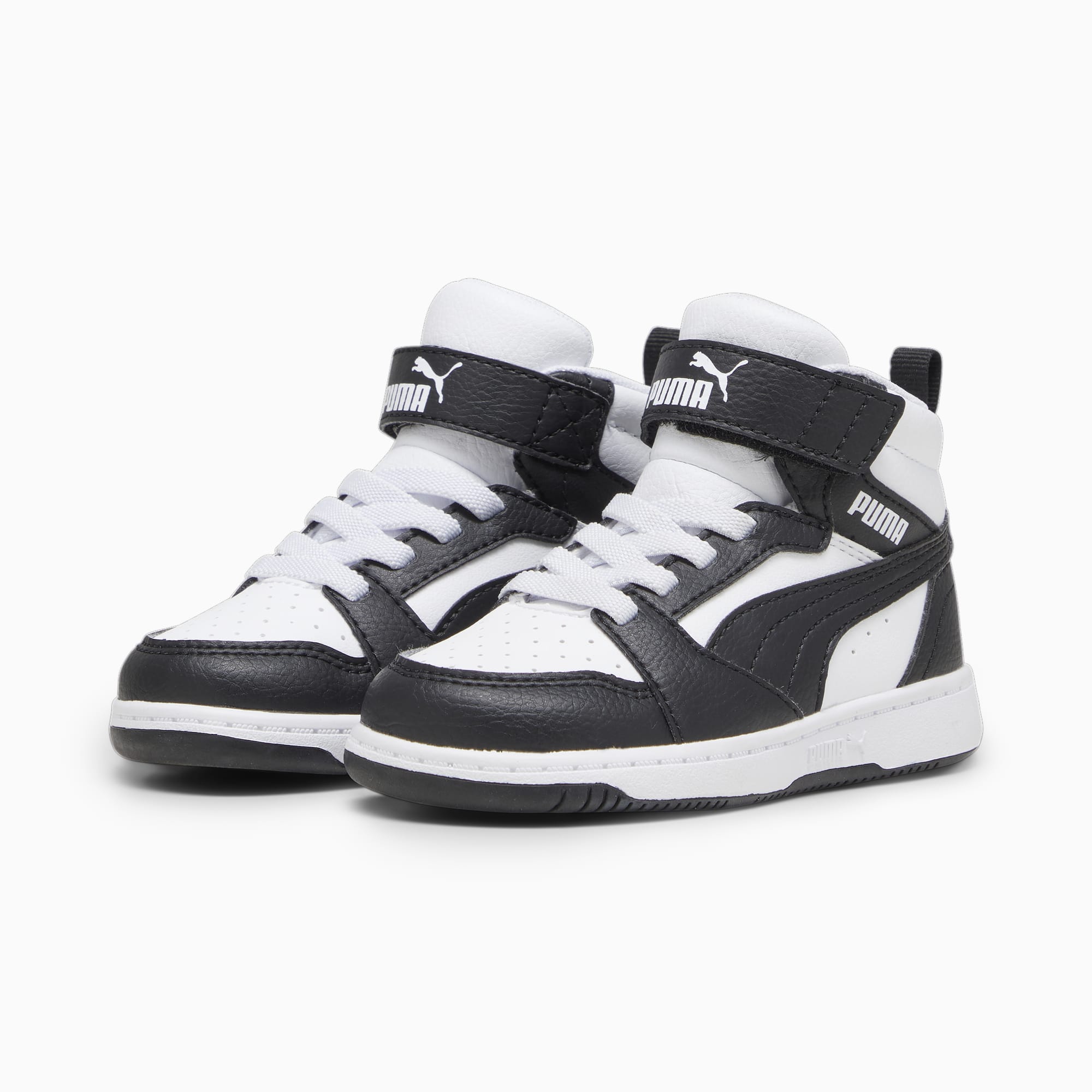 Sneaker PUMA Rebound V6 Mid per bimbi ai primi passi, PUMA White-PUMA Black-Shadow Gray, large