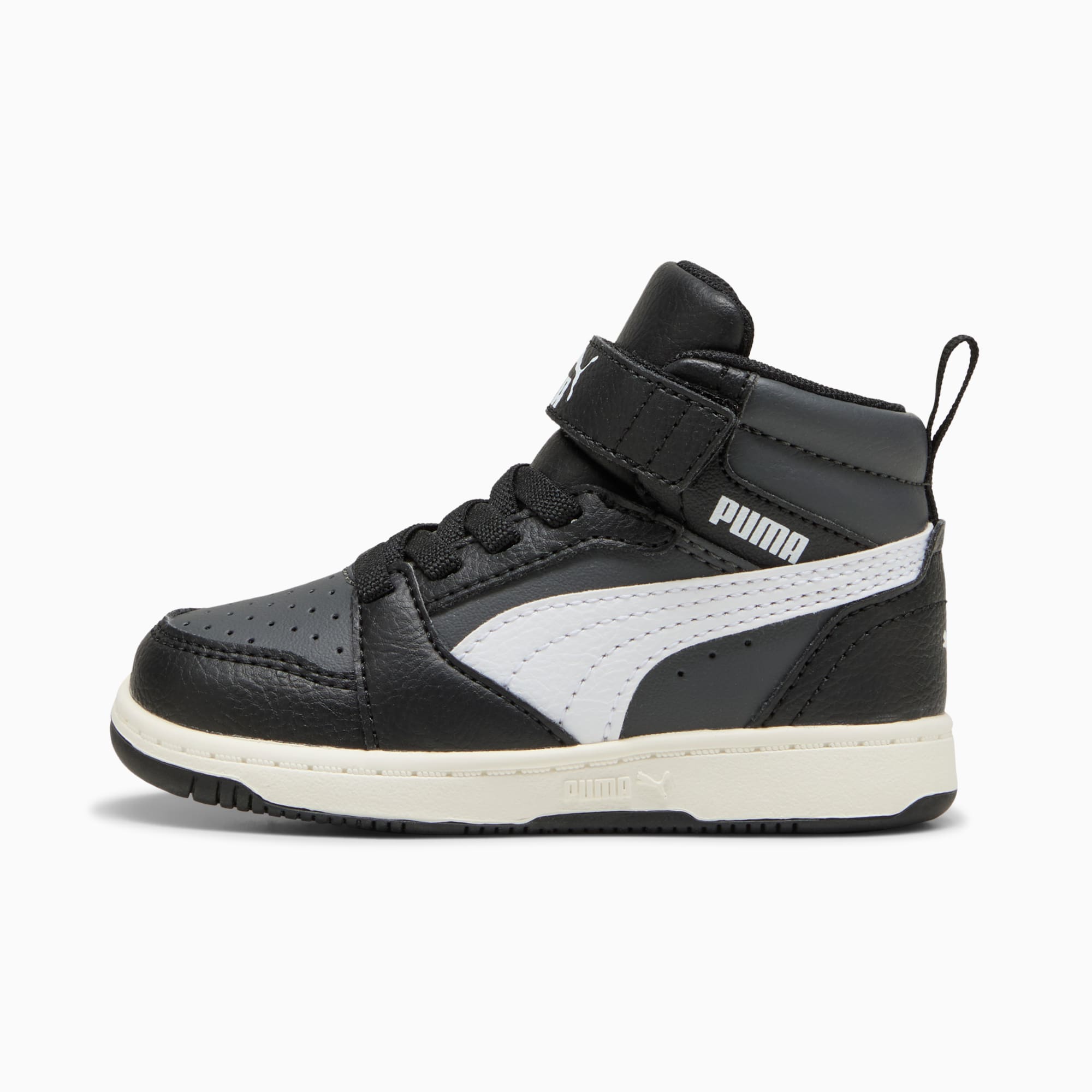 PUMA Rebound V6 Mid Toddlers' Sneakers, PUMA Black-PUMA White-Dusky Gray, large