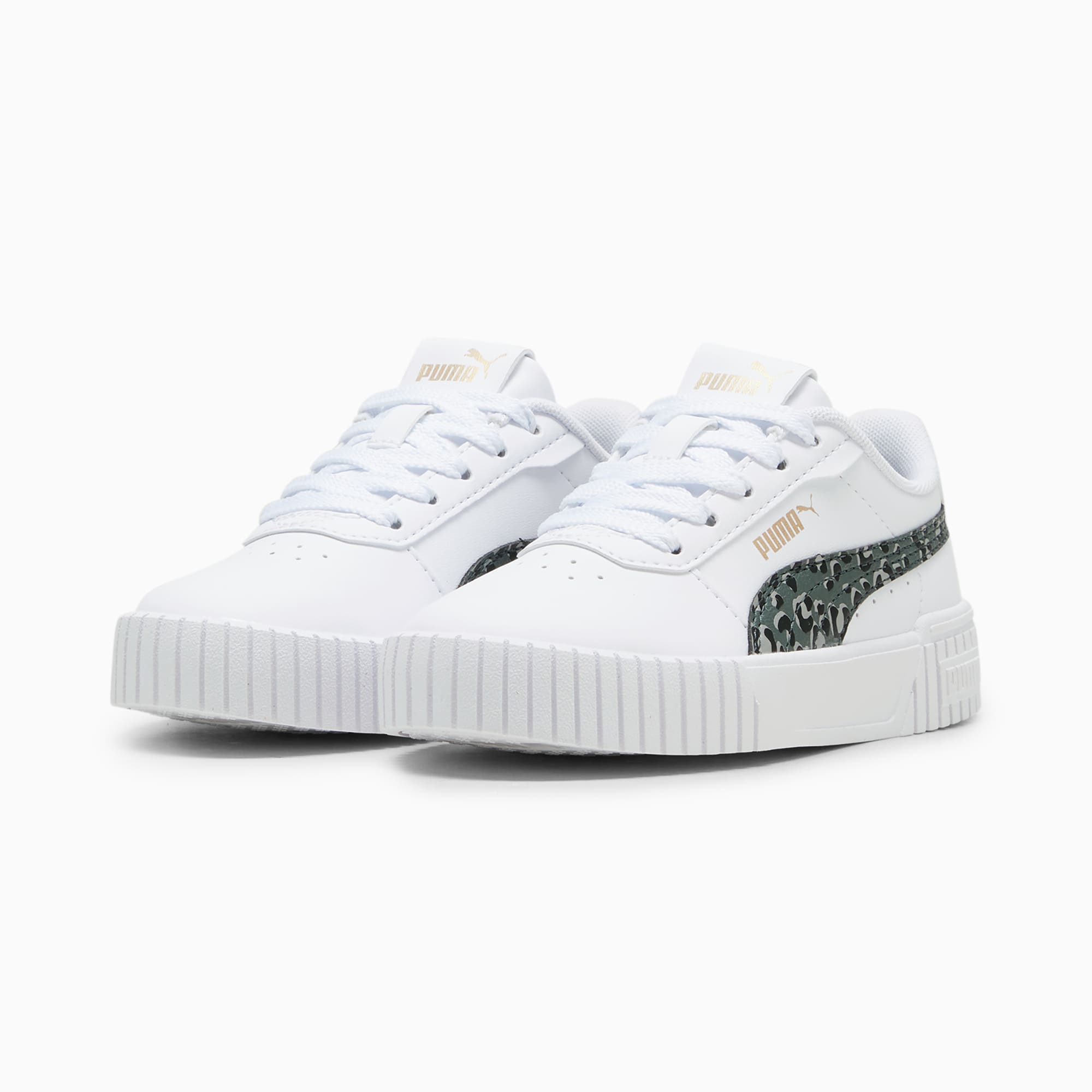 Carina 2.0 Animal Update Kids' Sneakers, PUMA White-Mineral Gray-PUMA Gold, large