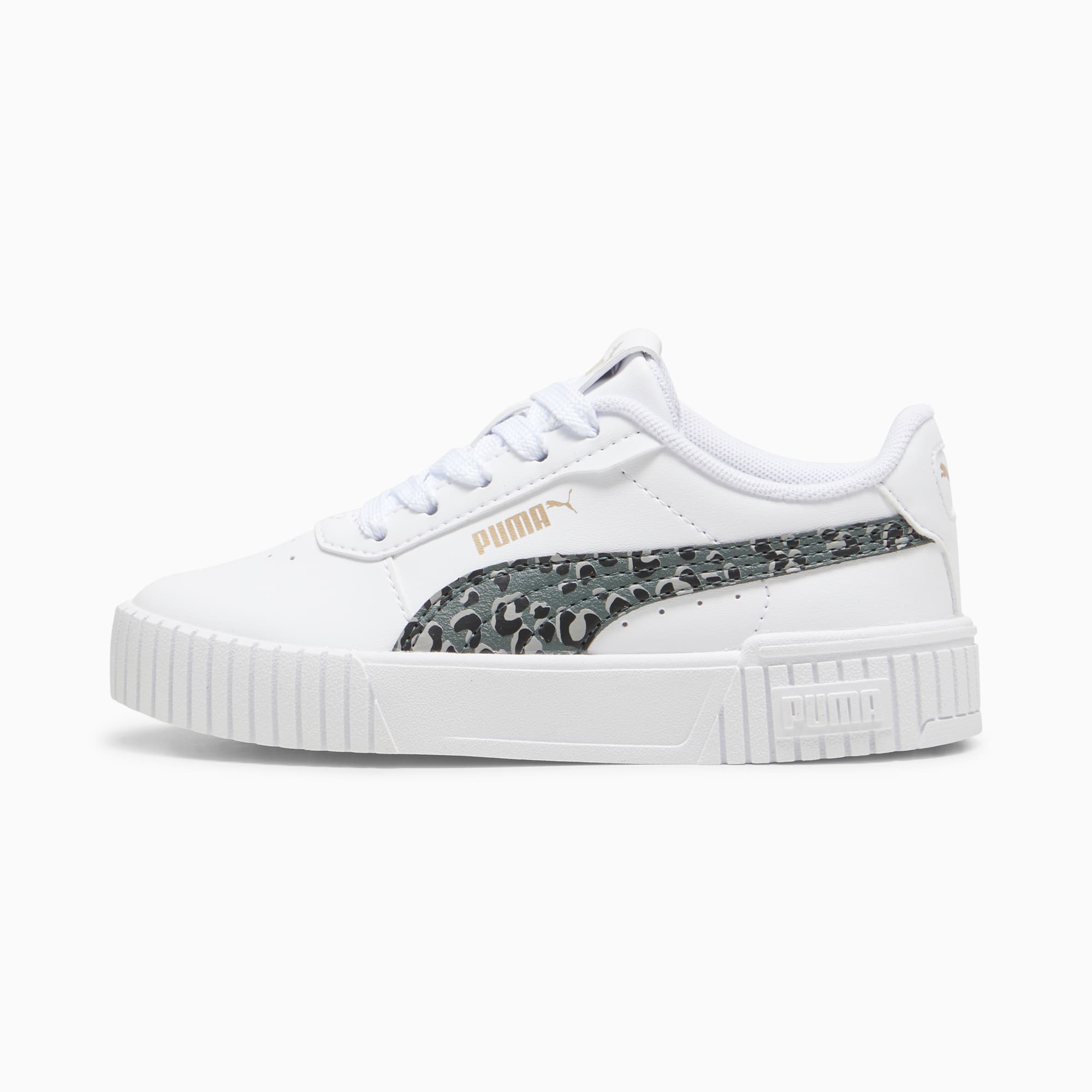 Baskets Carina 2.0 Animal Update Enfant, PUMA White-Mineral Gray-PUMA Gold, large