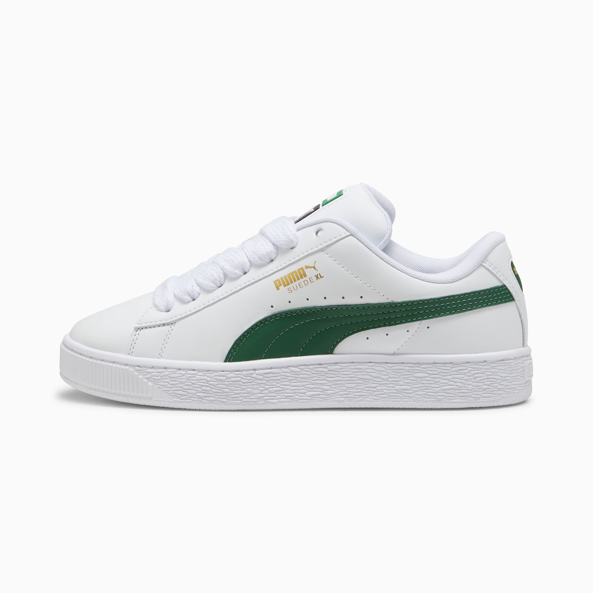 Puma suede clearance white green