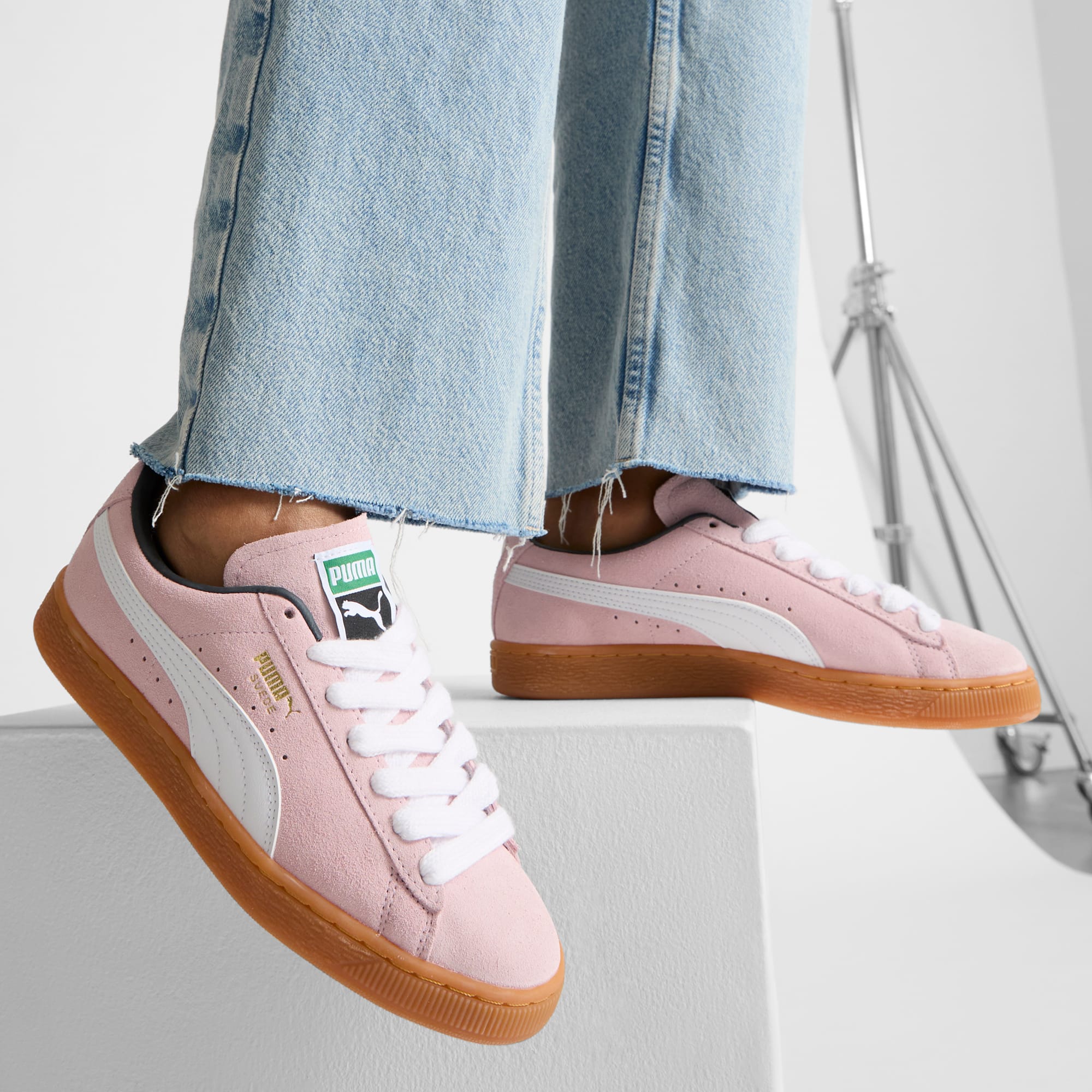 Puma suede platform arancione store