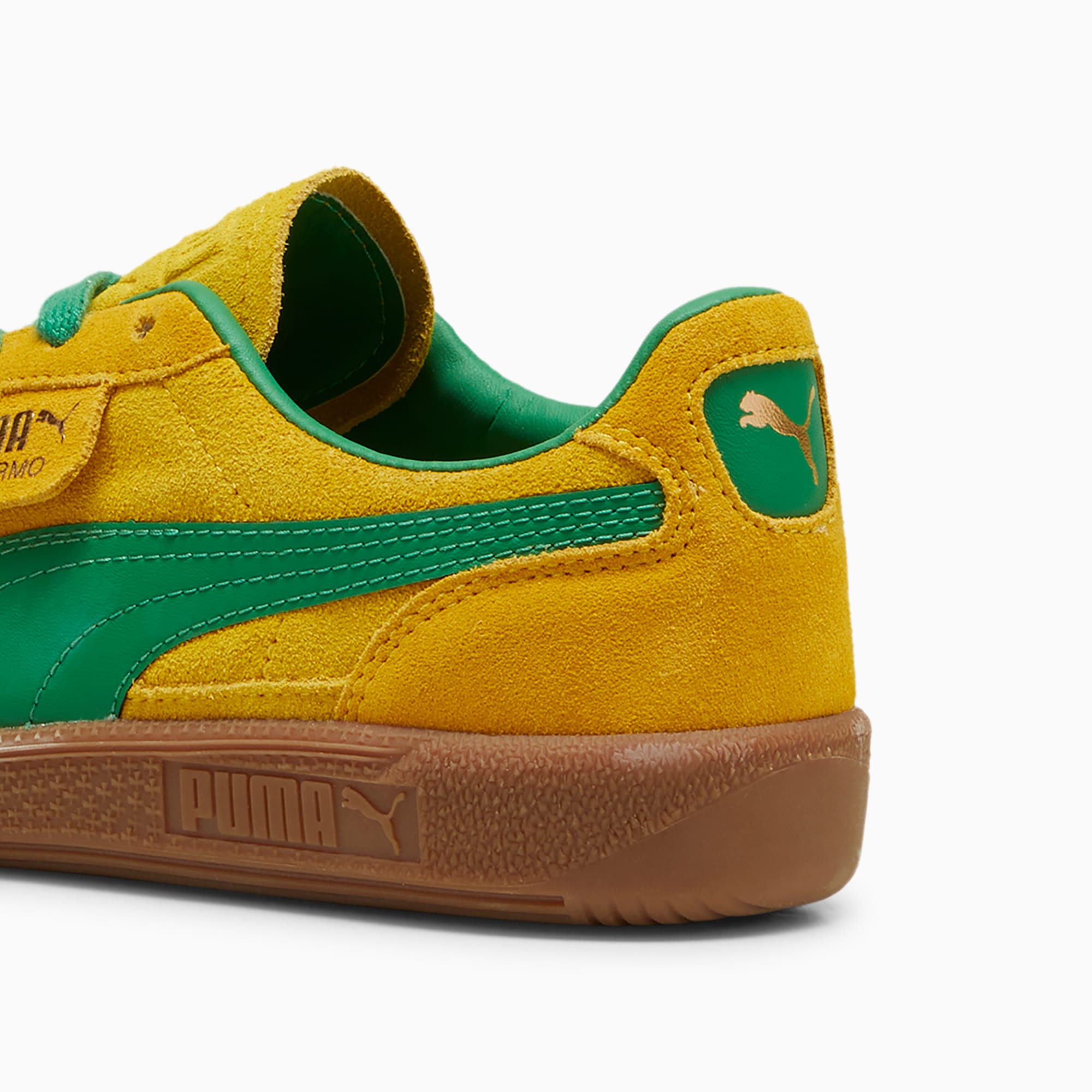 Puma green and yellow shoes top