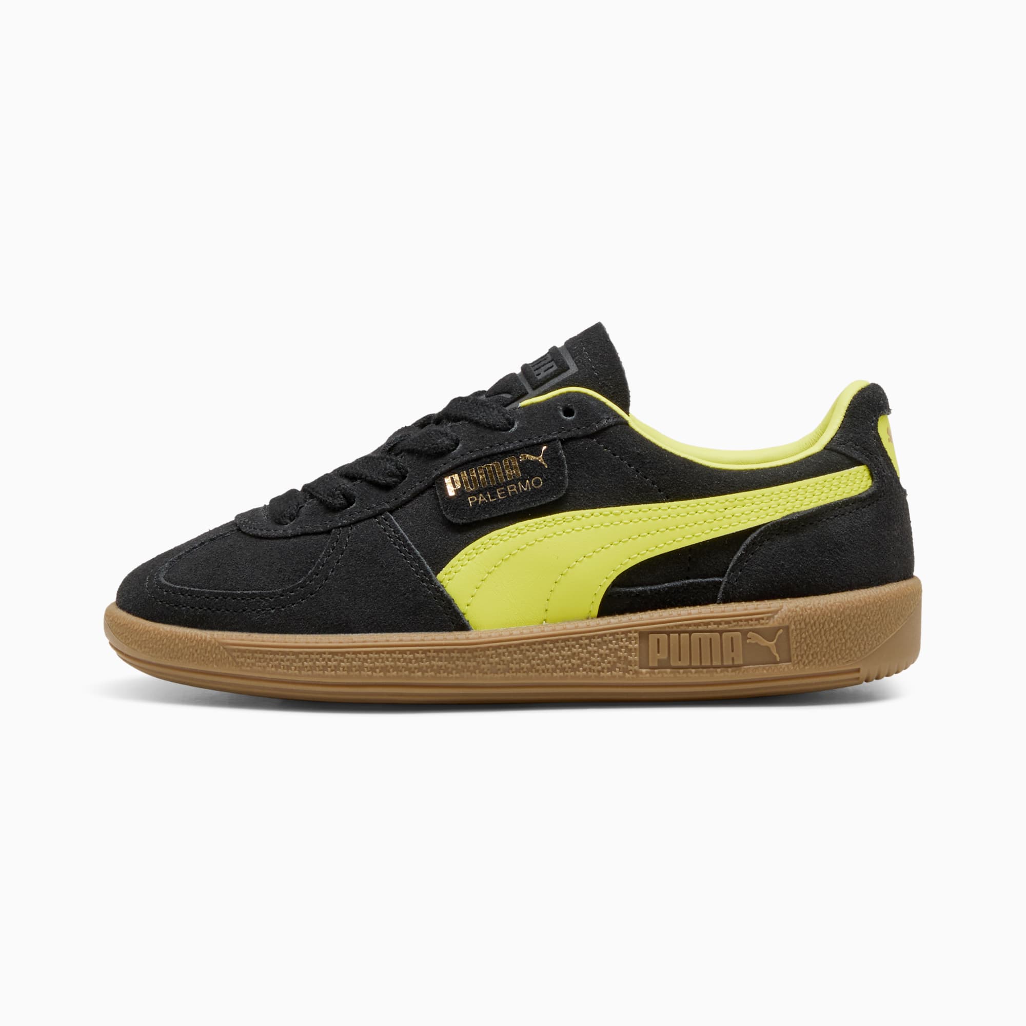 Młodzieżowe sneakersy Palermo, PUMA Black-Lemon Sherbert, large