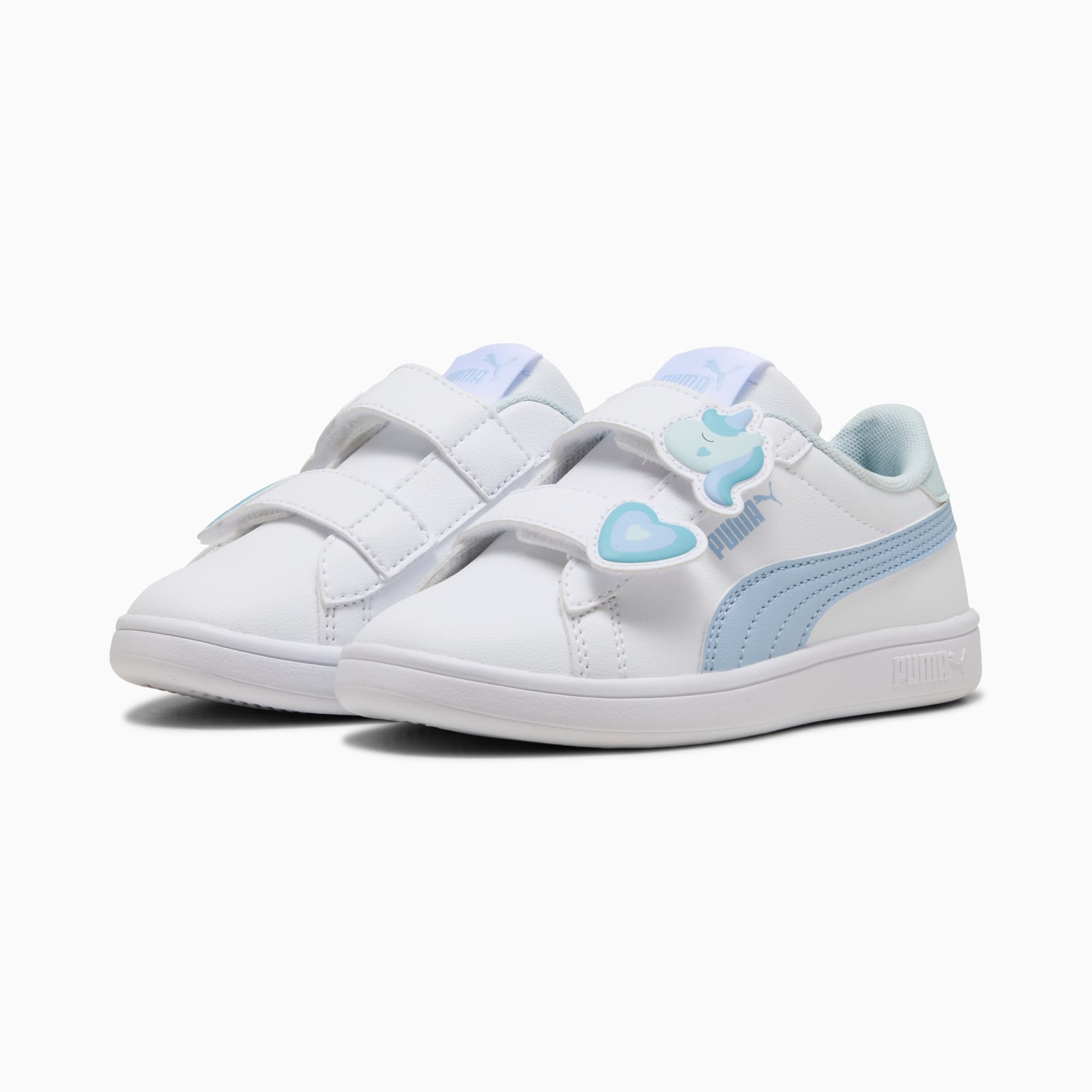 Smash 3.0 Badges Sneakers Kids, PUMA White-Haute Tropic, large
