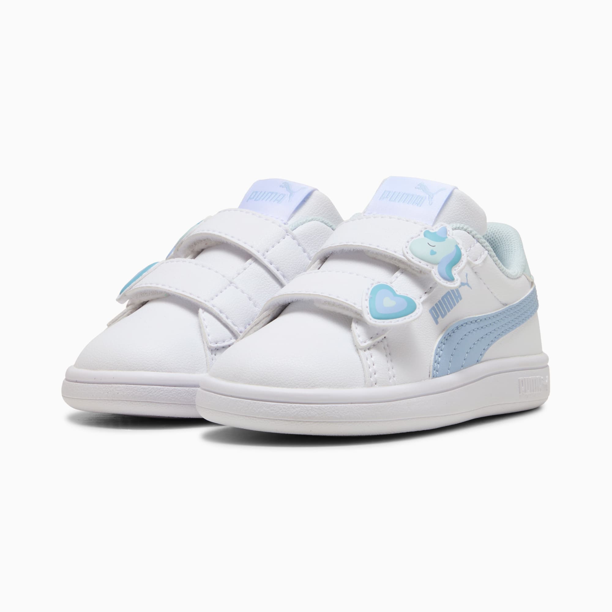 Sneakersy dla małych dzieci Smash 3.0 Badges, PUMA White-Haute Tropic, large