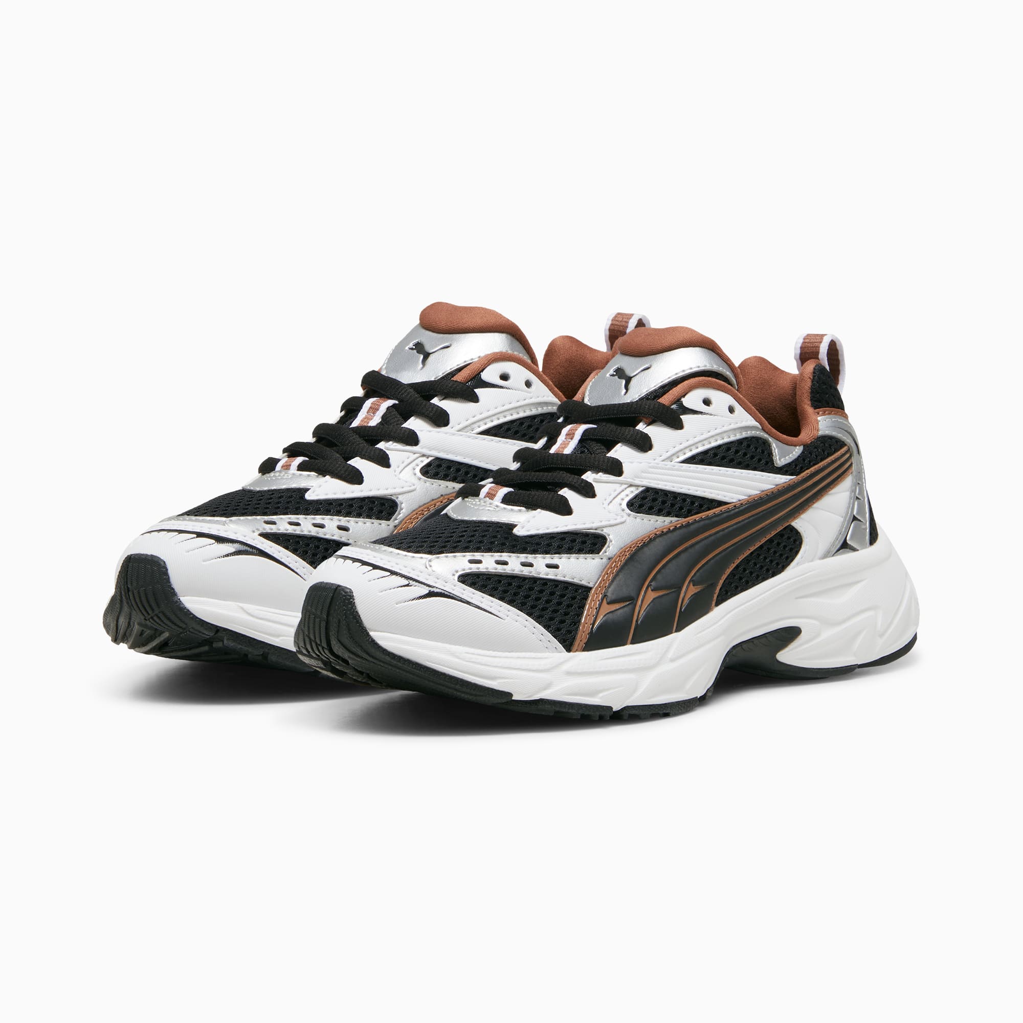 PUMA Morphic Metallic Women's Sneakers, PUMA Black-Brown Mushroom, large