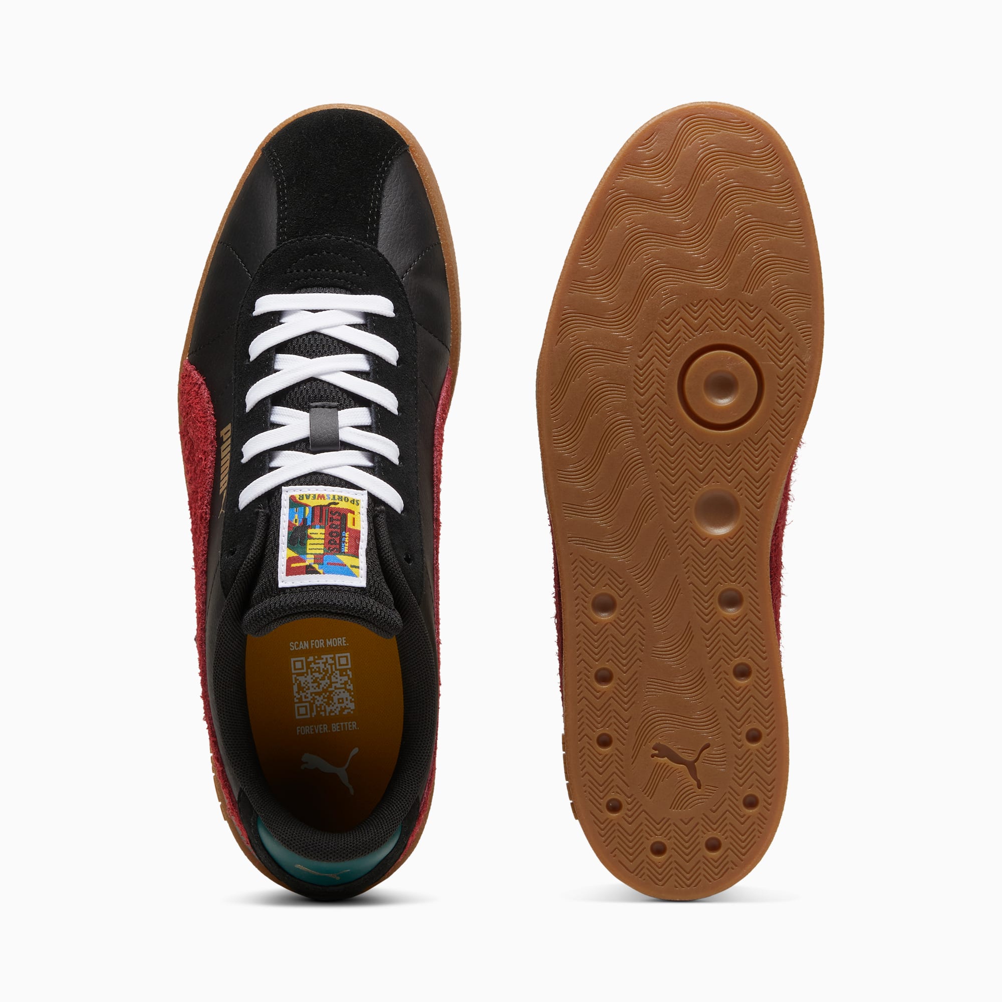 PUMA Club II Year Of Sports Sneakers Unisex PUMA Black Intense Red Gum PUMA Outlet PUMA