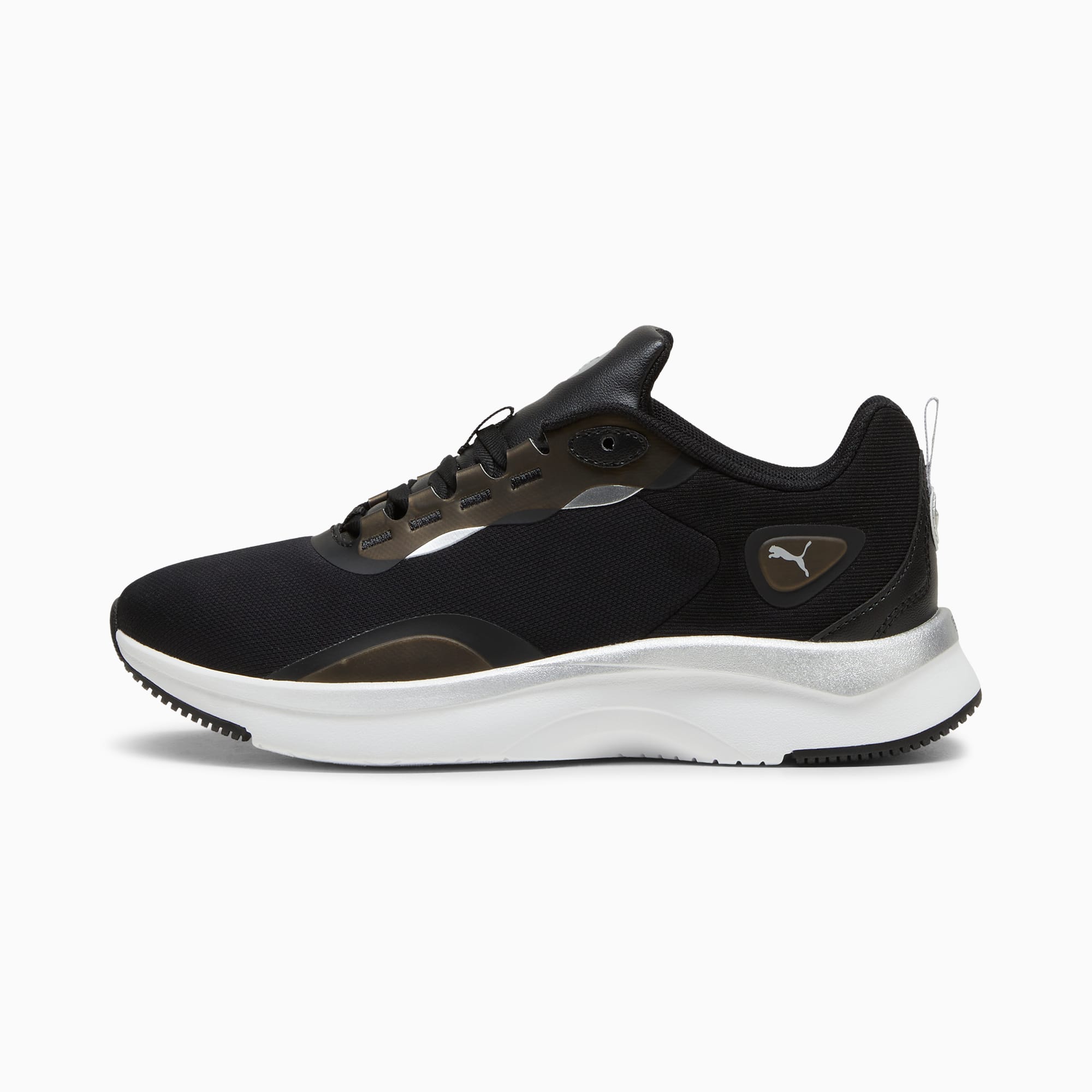 Sepatu Sneaker Wanita SOFTRIDE Orla Metallic Dream, PUMA Black-PUMA Silver-Matte Silver-PUMA White, large-IDN