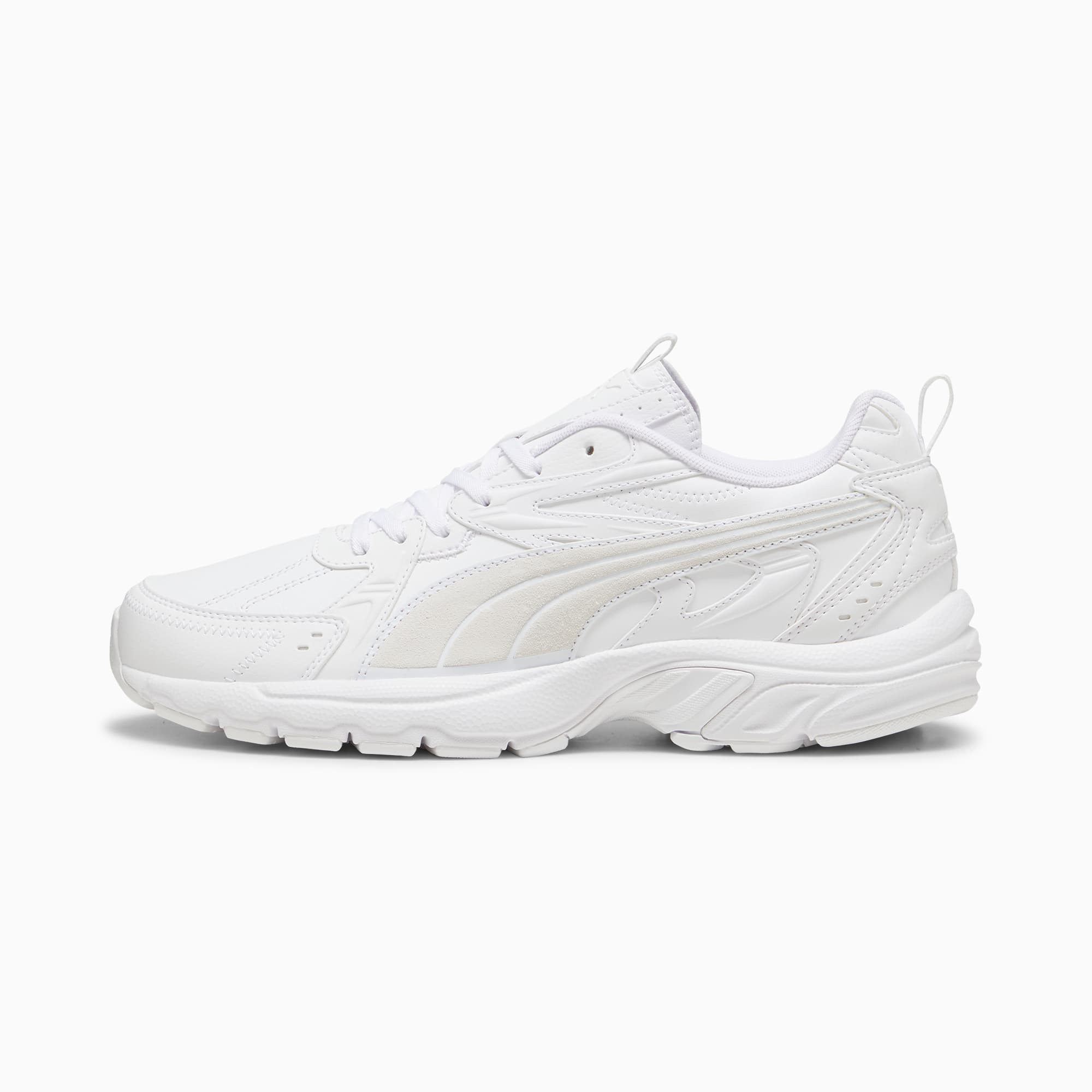 Zapatillas Milenio Tech Leather, PUMA White-PUMA White-Feather Gray, large