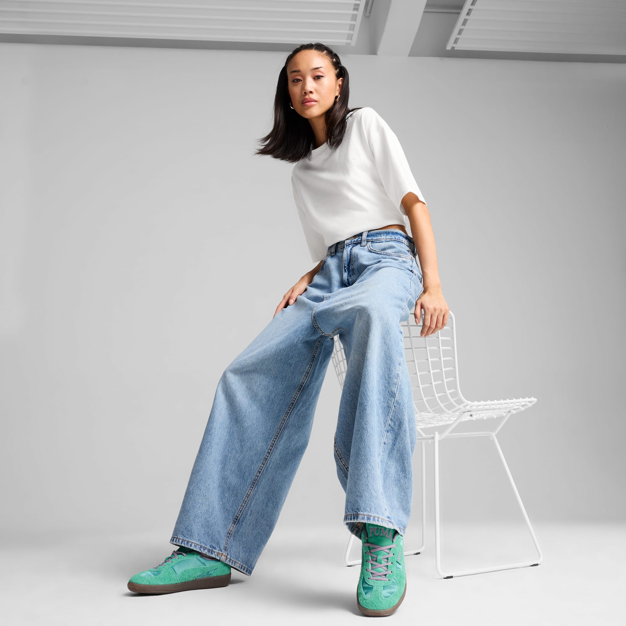 スニーカー ^PUMA^ Palermo Clover Dress Code Wns Jade Frost 39815002 398 PUMA Palermo Clobber Dresscode Sneakers Women - Jade Frost