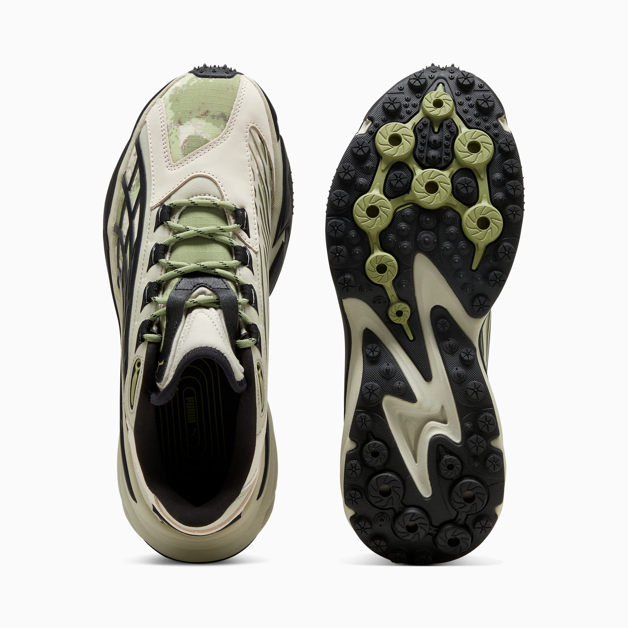 PUMA Spirex Hiking Is A Team Sport Sneakers Men s Desert Dust Calming Green Size 14