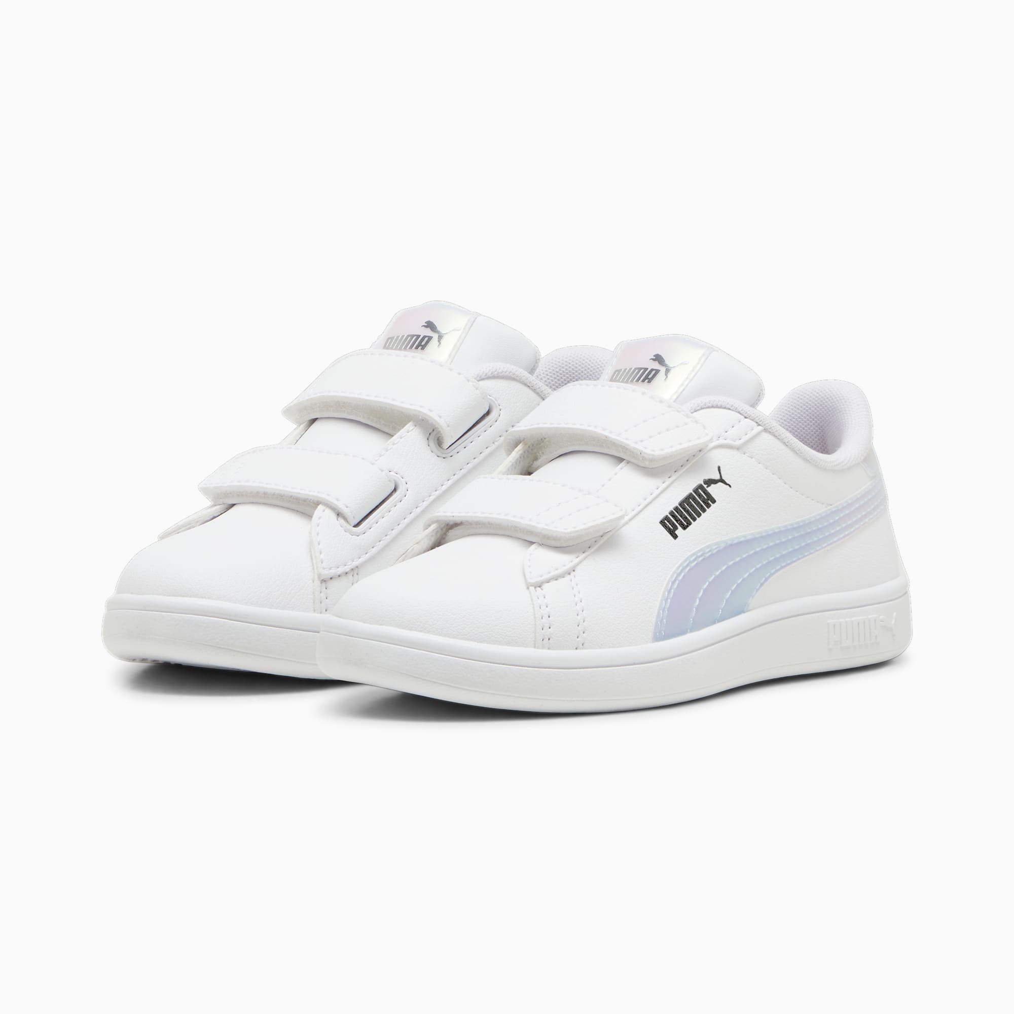 Sneakers Smash 3.0 Holo 2.0 per bambini, PUMA White-Mauve Mist-PUMA Silver, large