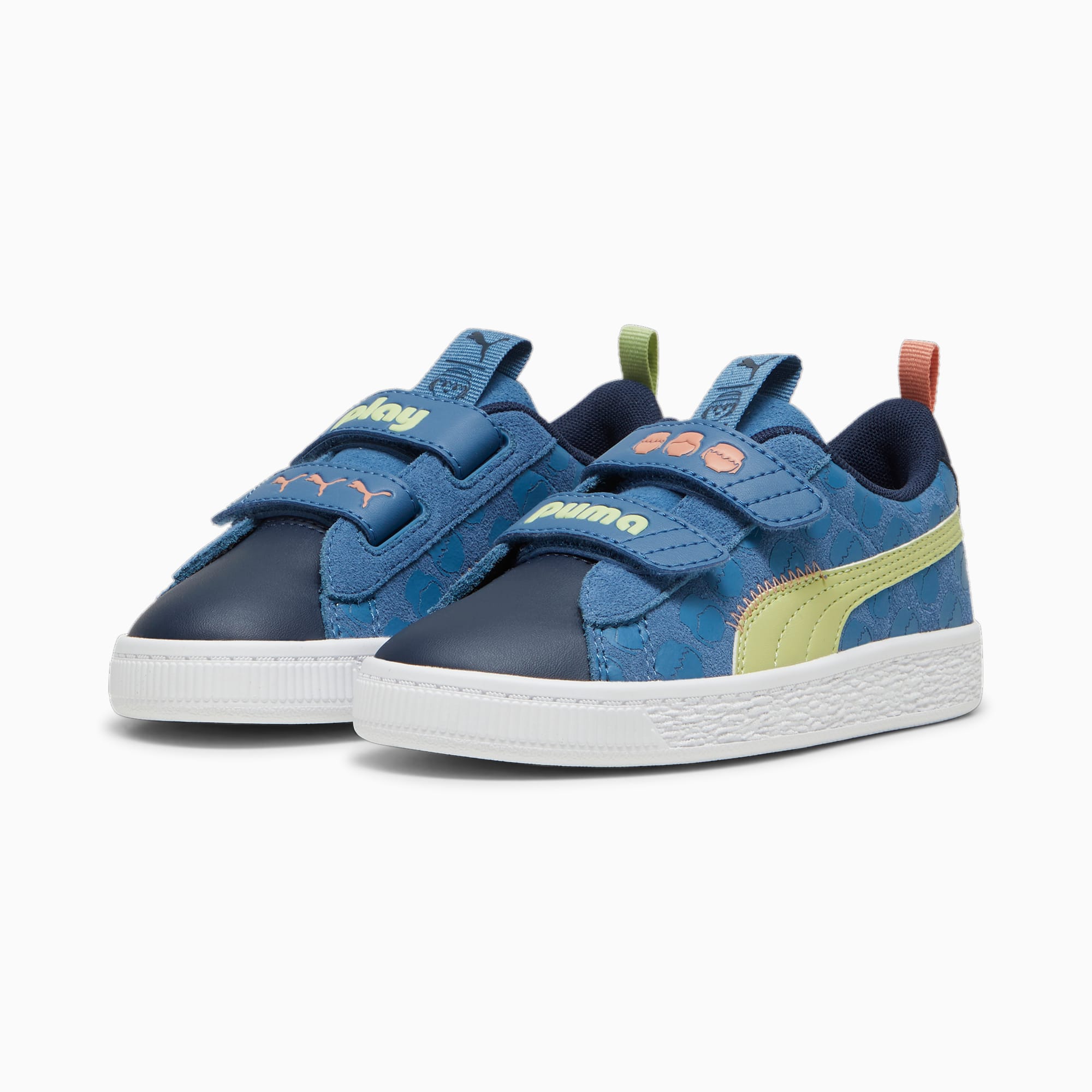 PUMA x PLAYMOBIL® Suede Classic Sneakers Kids, Blue Horizon-Pistachio Green, large
