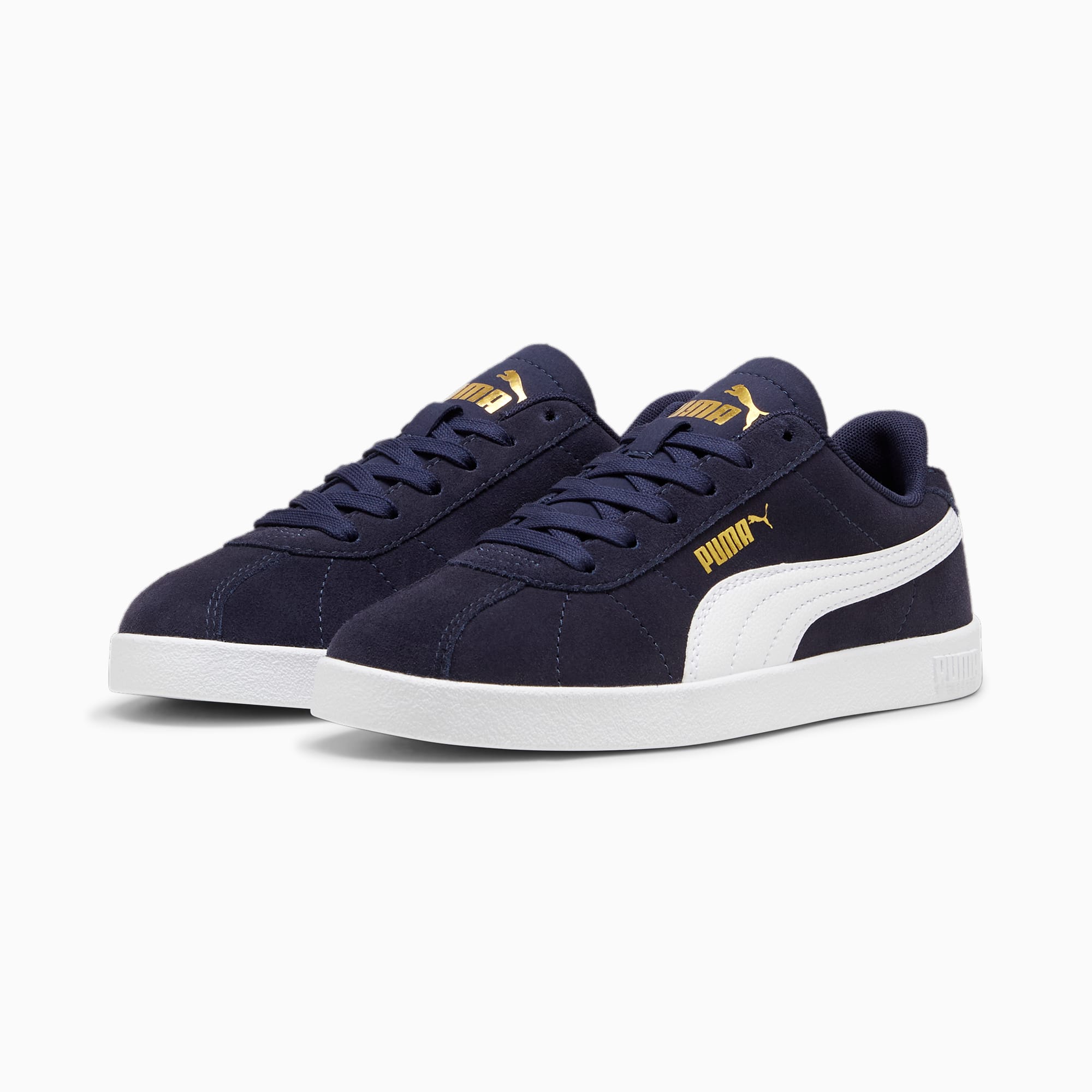 PUMA Club II Sneakers Youth, PUMA Navy-PUMA White-PUMA Gold, large