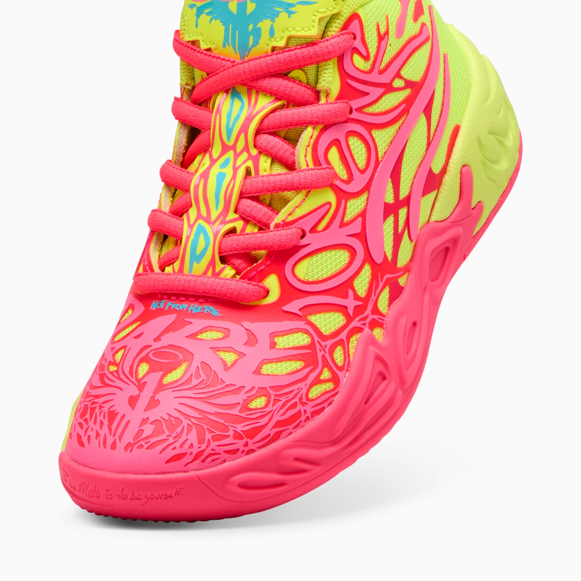 MB.04 1Love Kids Basketball Shoes Pink Alert Yellow Alert PUMA Shoes PUMA