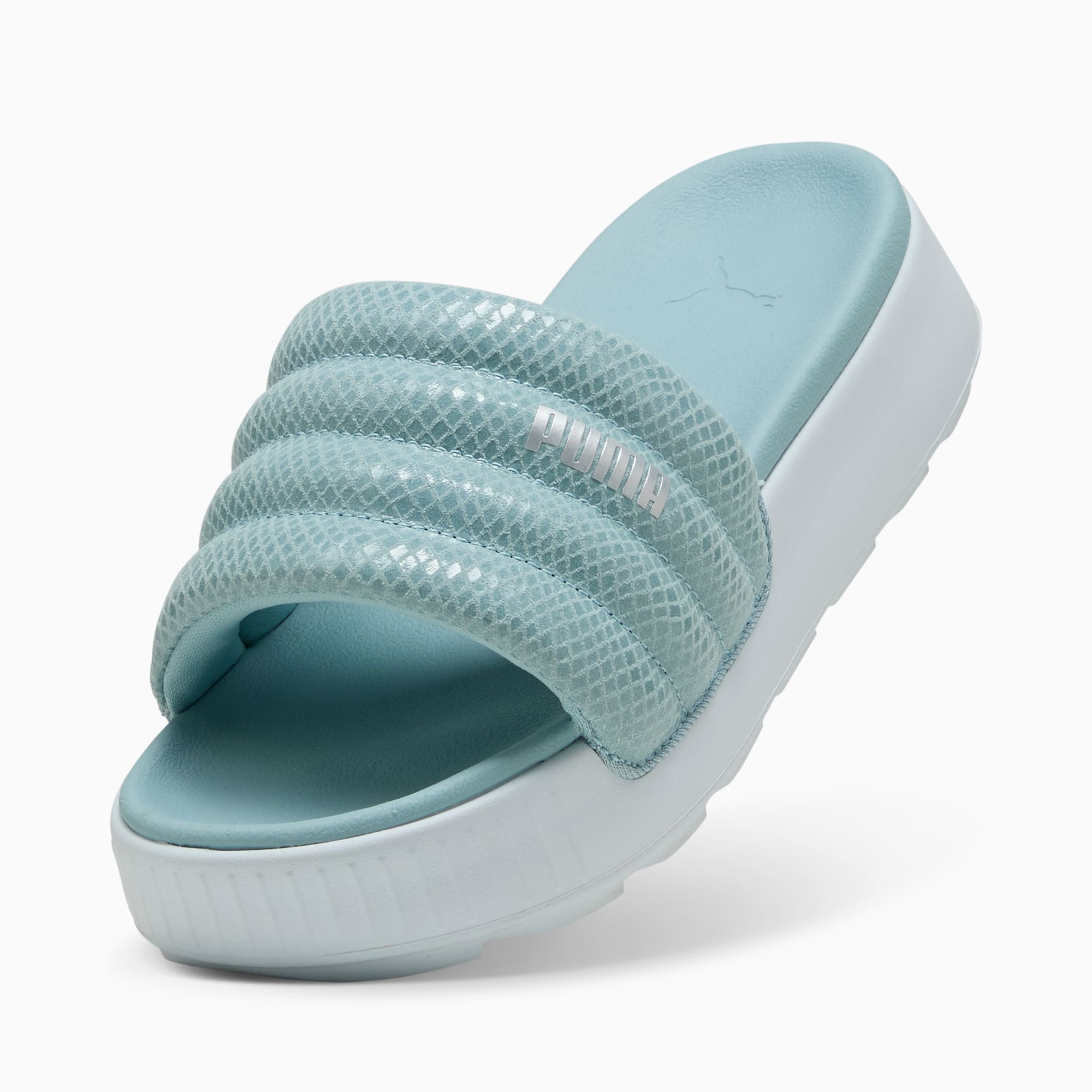 Karmen Slide Puffy Animetal Women s Sandal Turquoise Surf Dewdrop PUMA Silver PUMA Shop All Puma PUMA